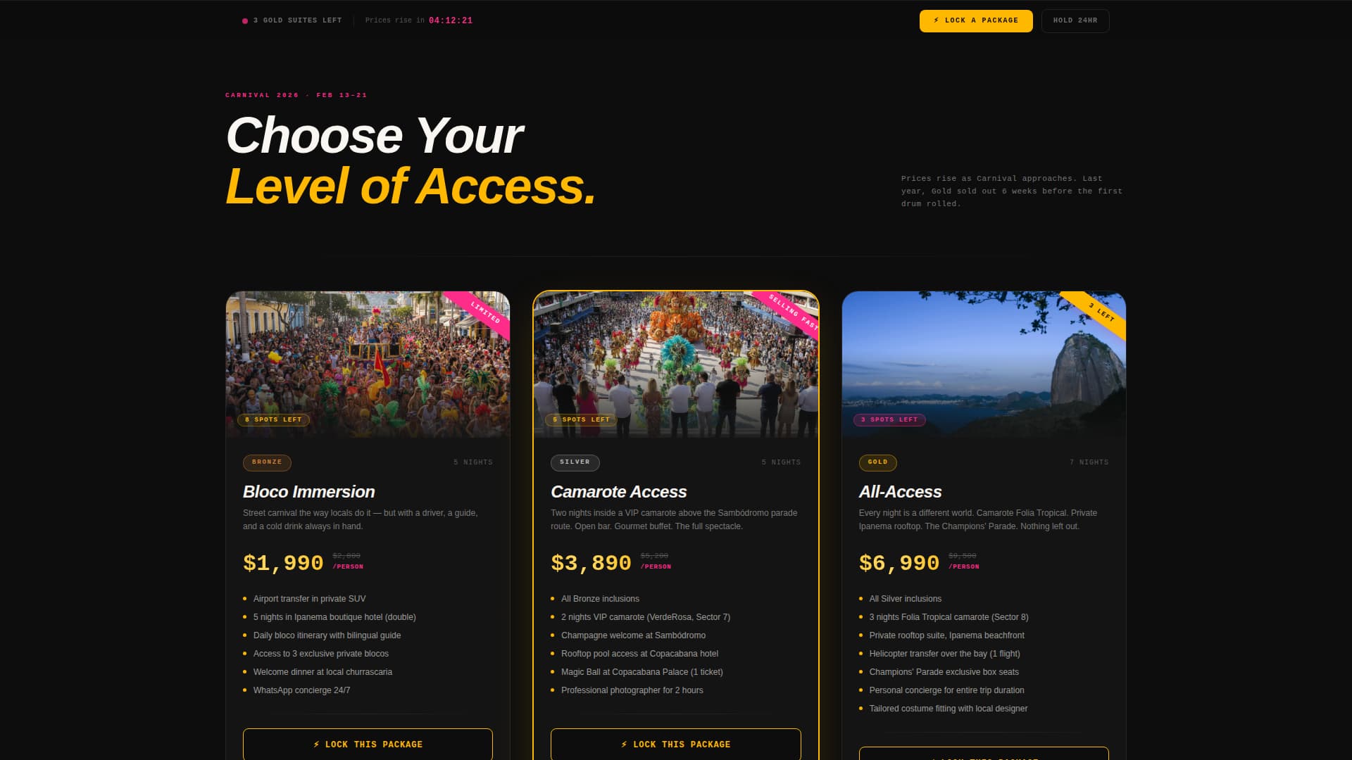 Samba - Exclusive Carnival Landing Page Template