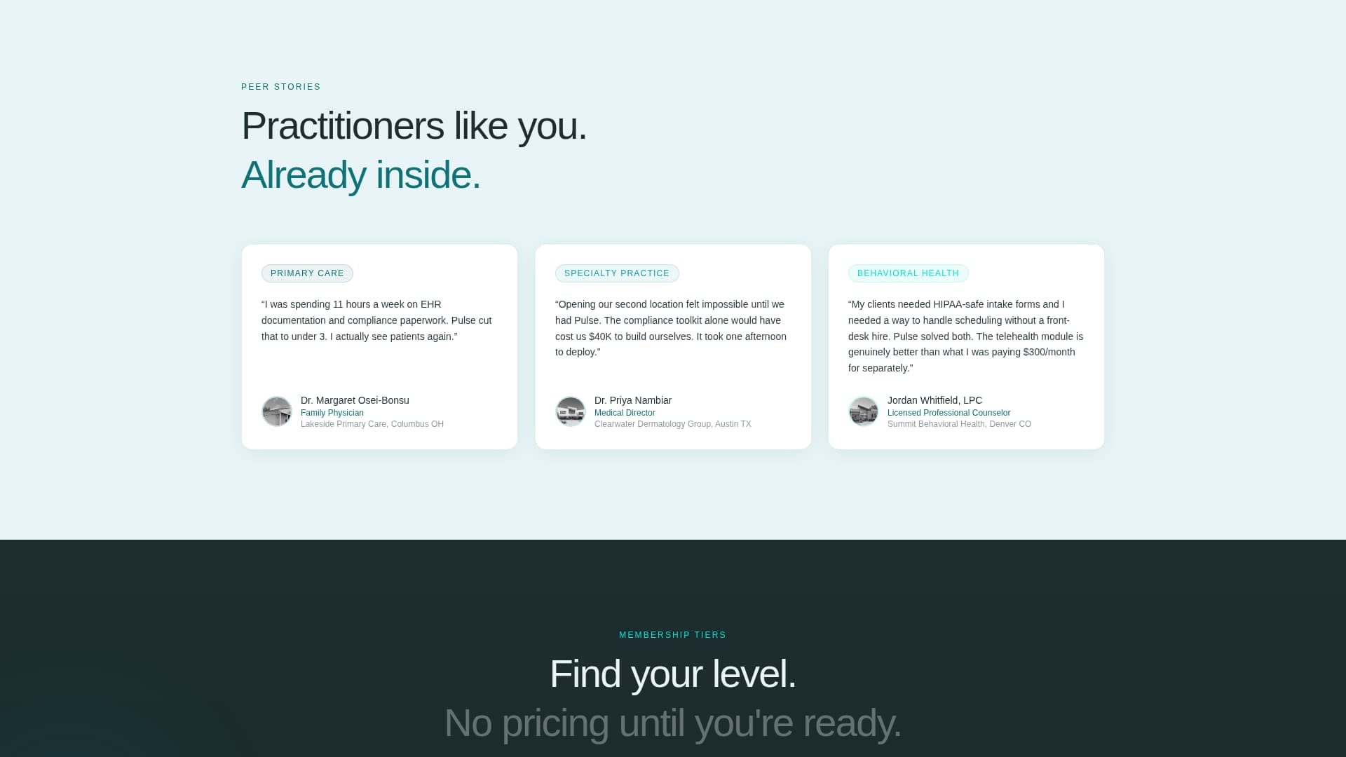 Healthcare Digital Presence Pricing Website Template