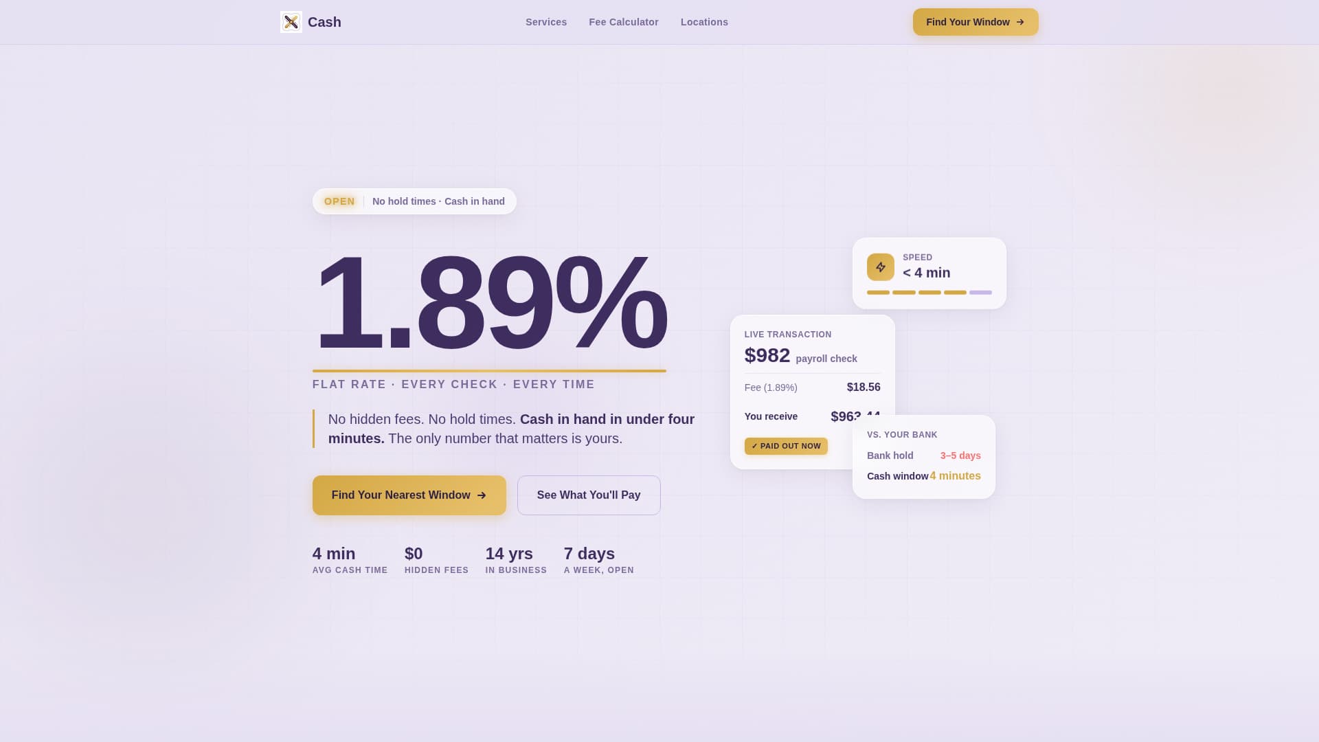 Cash - Transparent Payday Landing Page Template