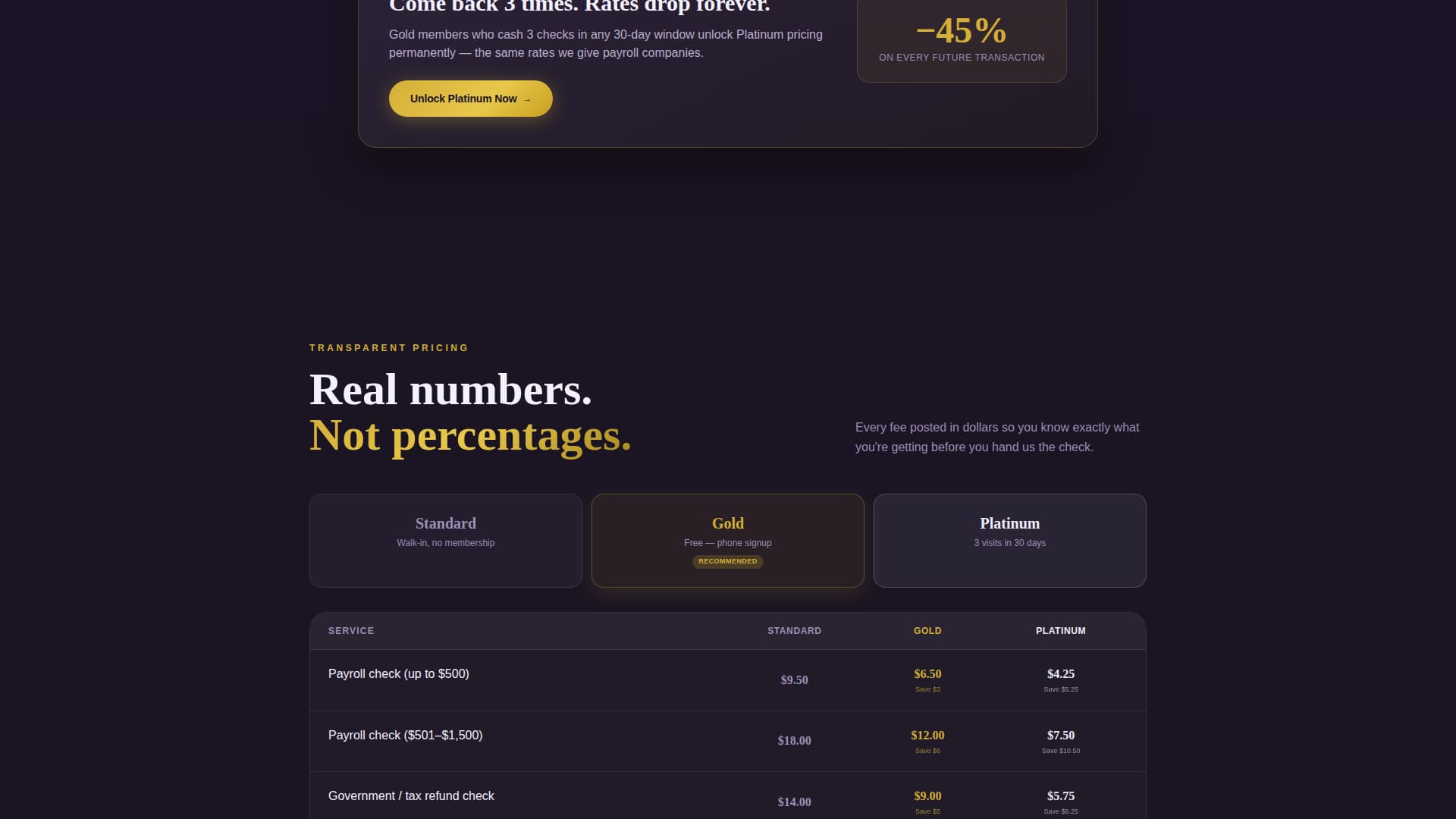 Quickcash - Elegant Checkcashing Landing Page Template