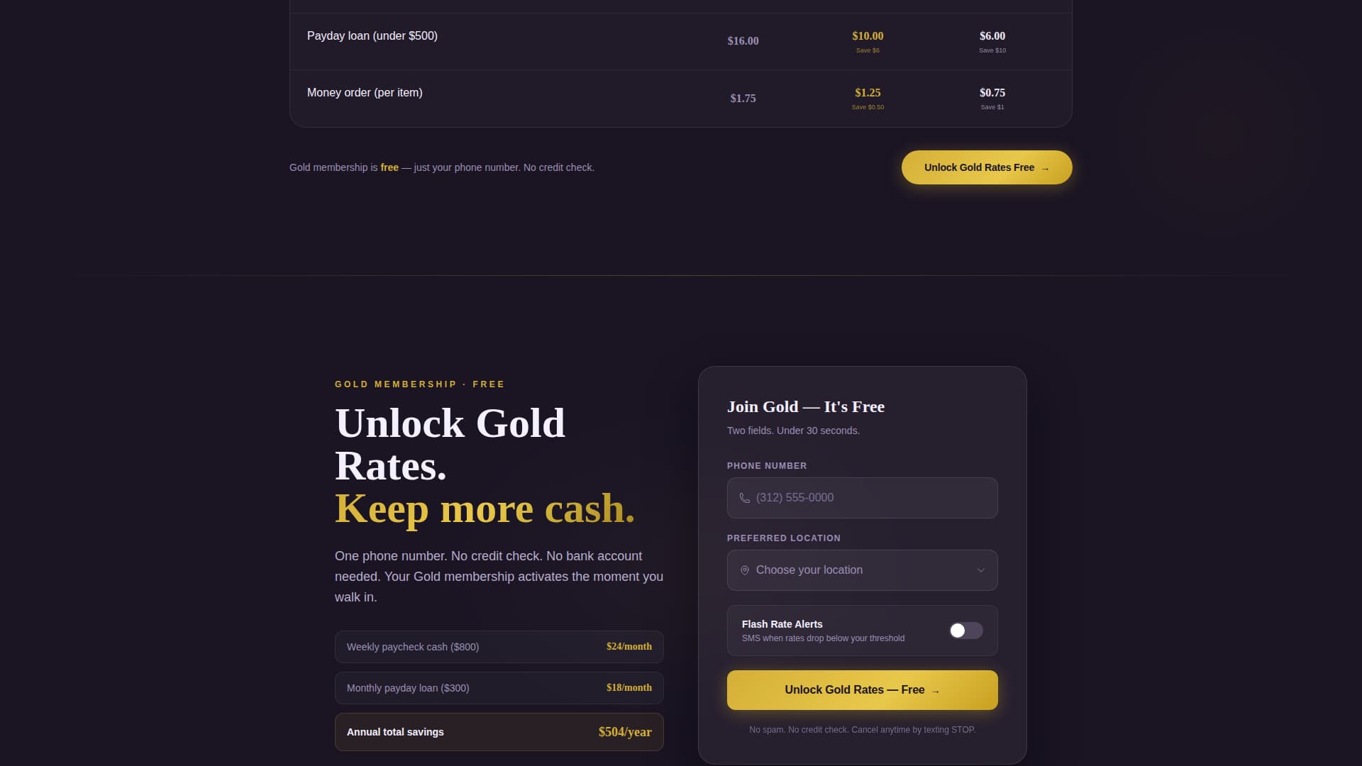 Quickcash - Elegant Checkcashing Landing Page Template