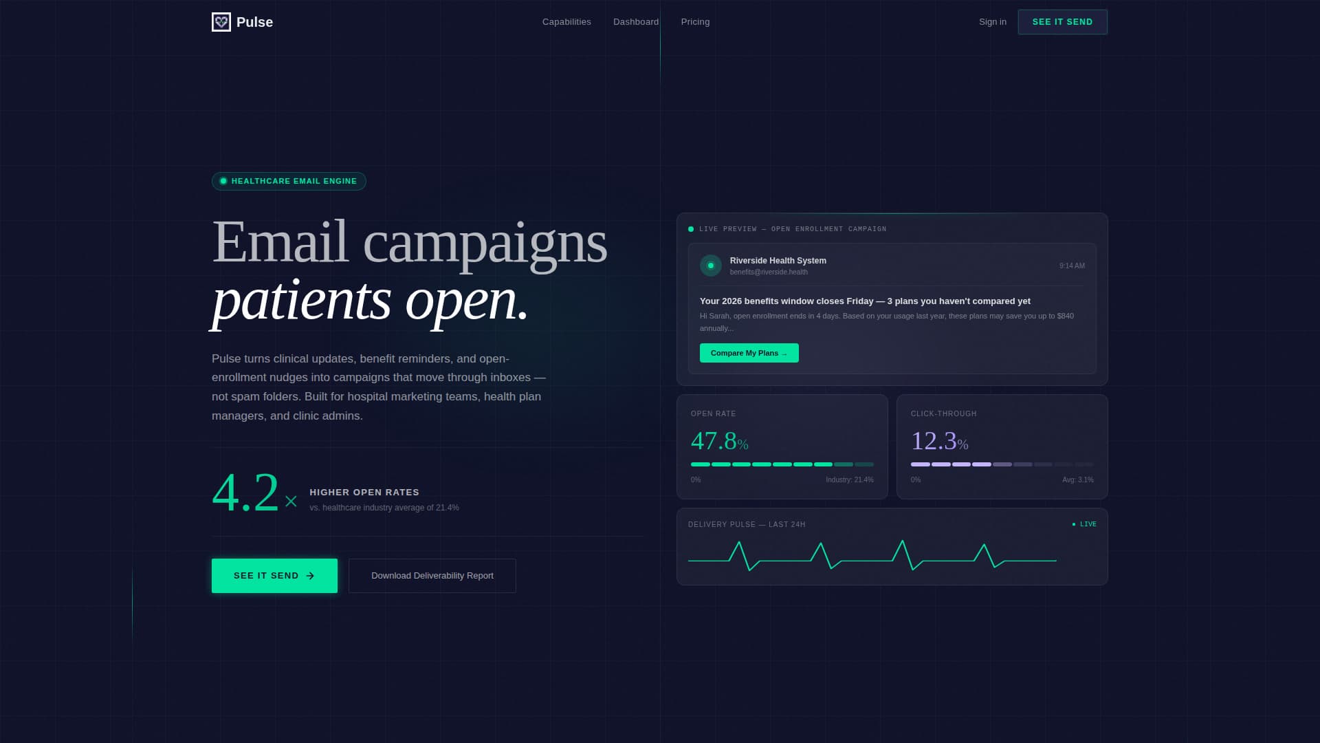 Healthcare Email Marketing Professional Website Template