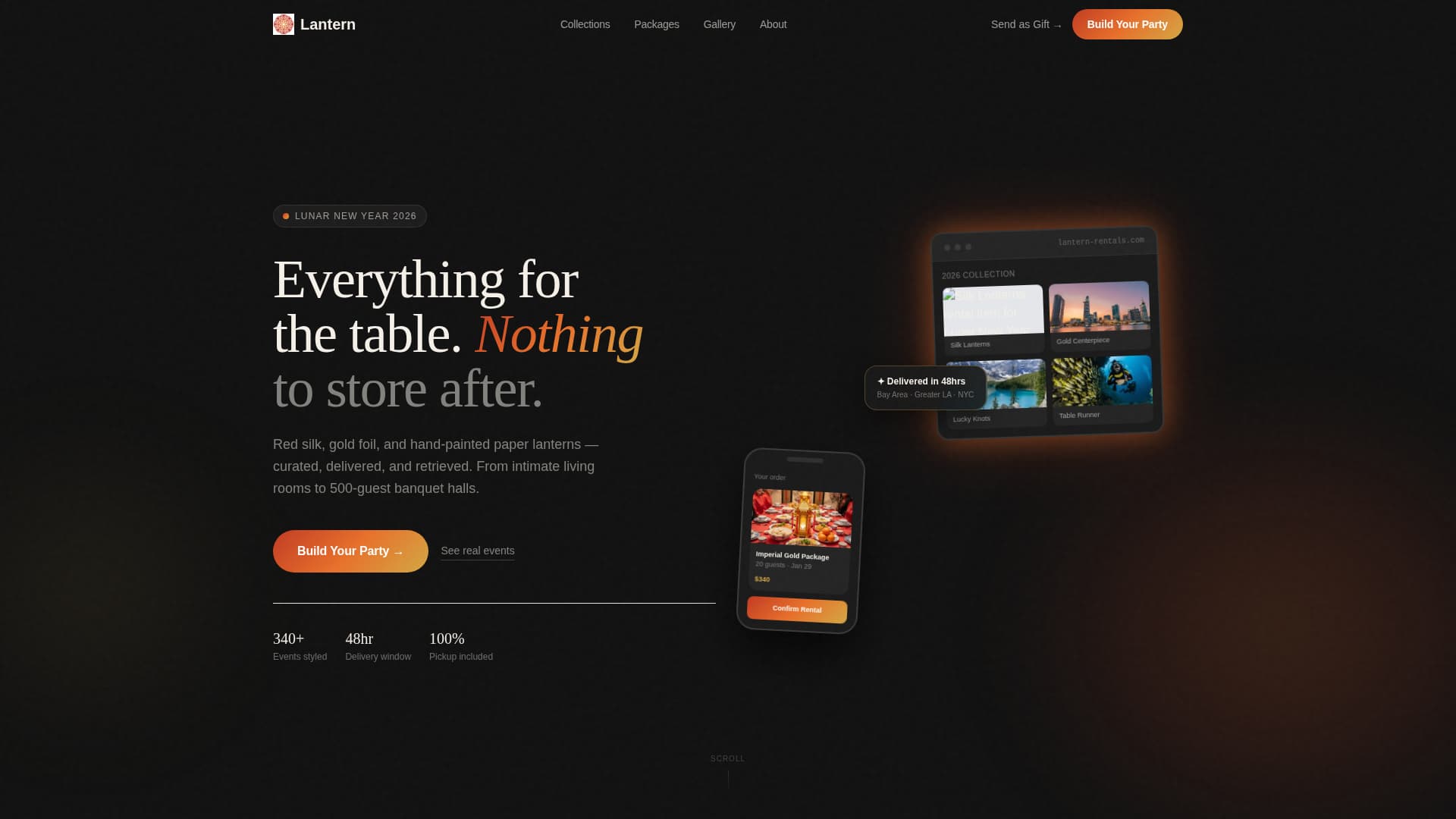 Lantern - Curated Celebration Landing Page Template