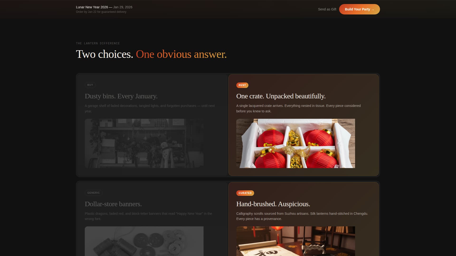 Lantern - Curated Celebration Landing Page Template