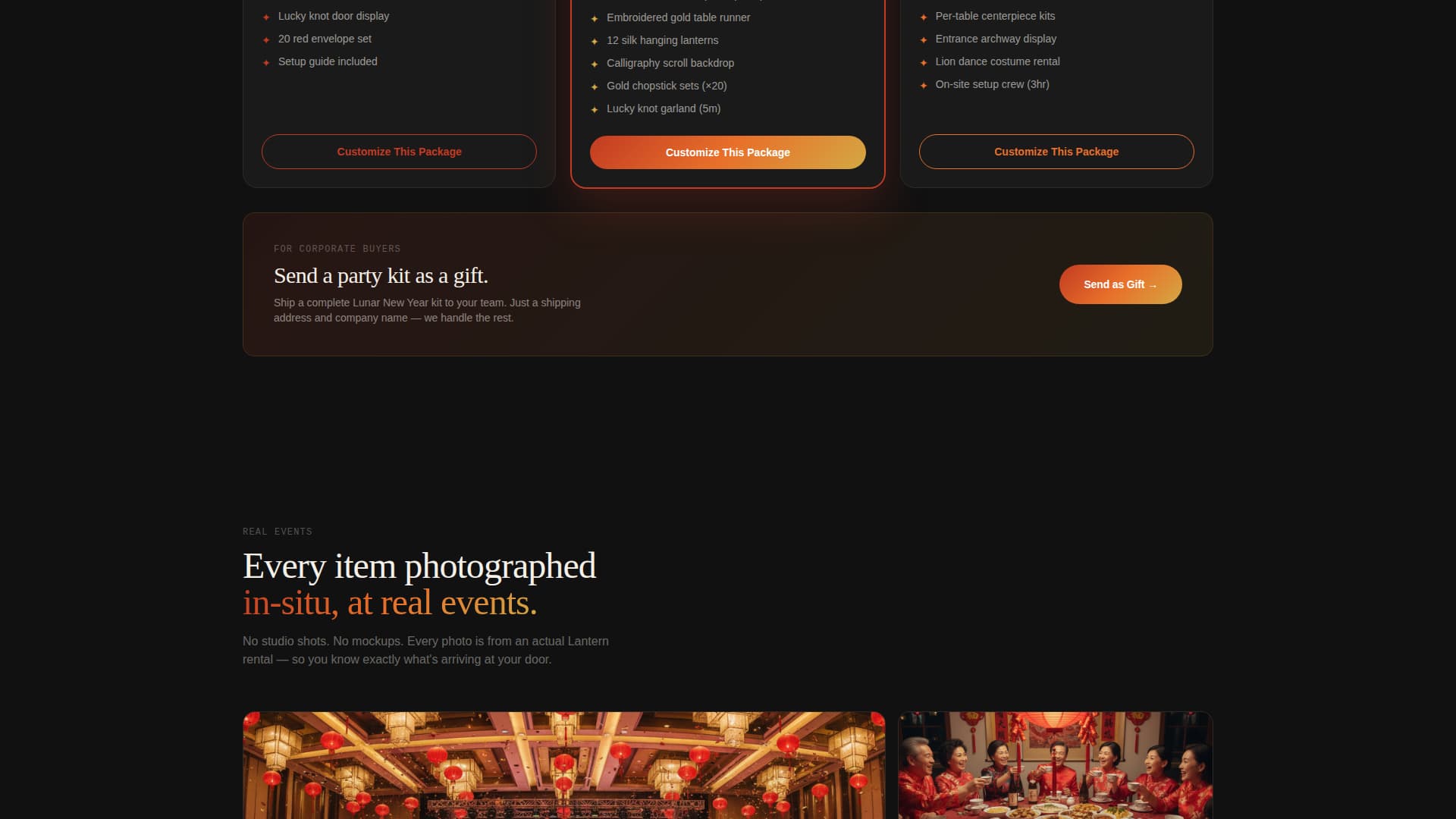 Lantern - Curated Celebration Landing Page Template