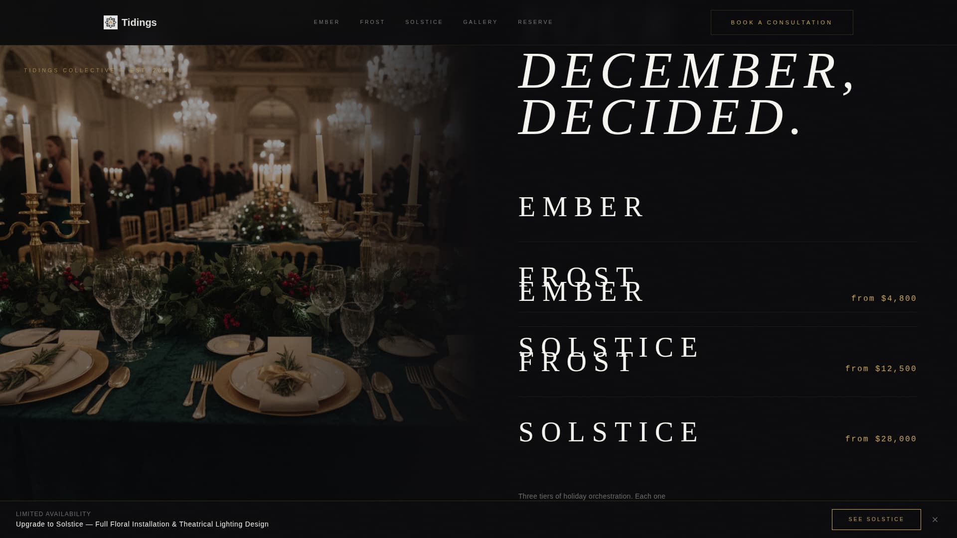 Tidings - Luxe Christmas Landing Page Template