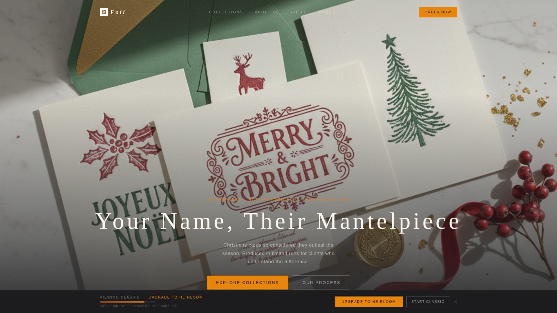 Foil - Luxe Letterpress Landing Page Template