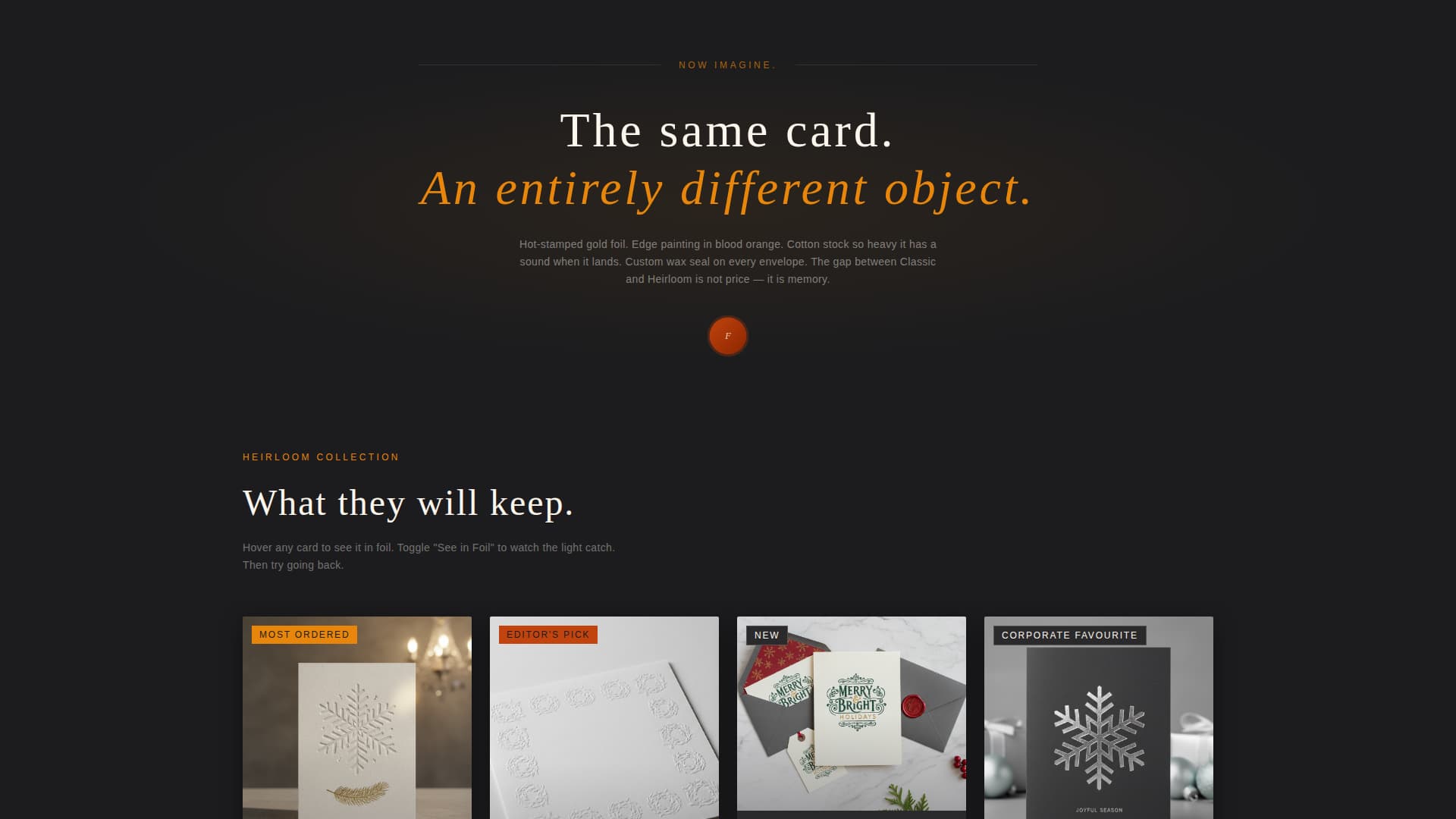 Foil - Luxe Letterpress Landing Page Template