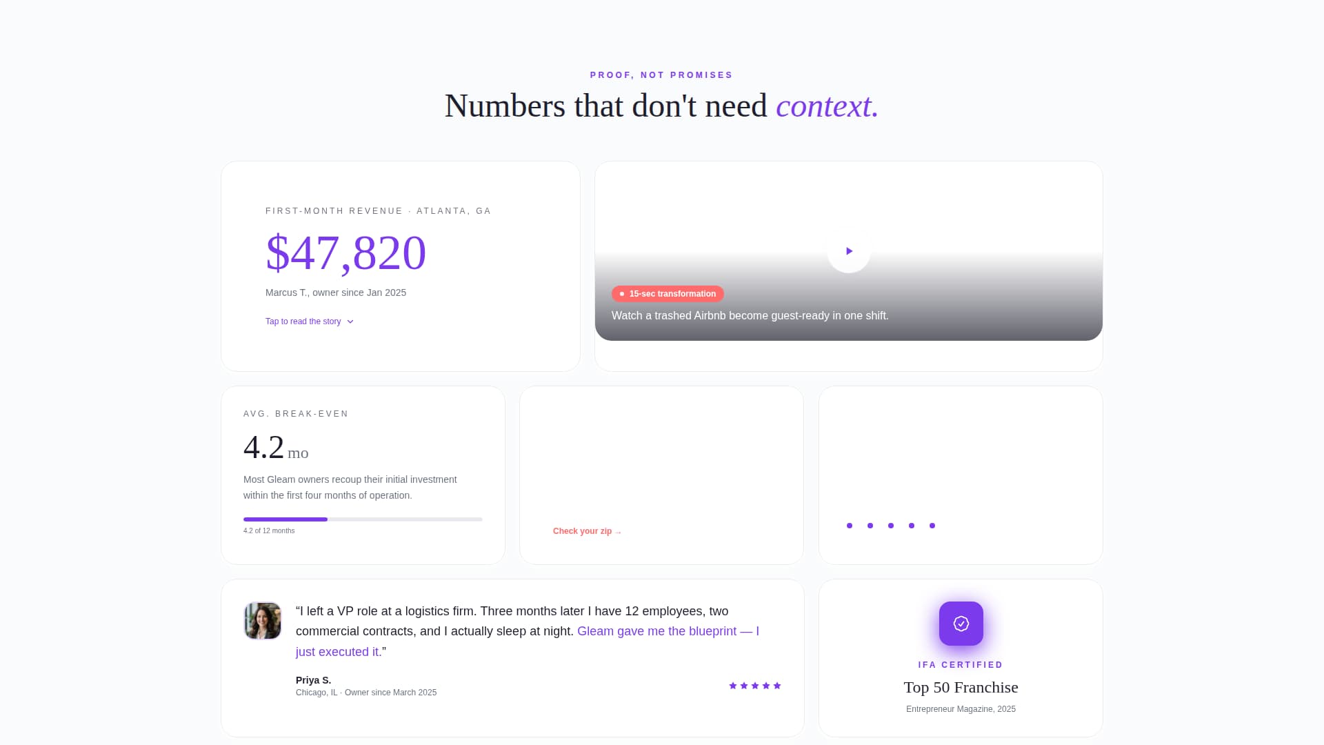Gleam - Spotless Franchise Landing Page Template