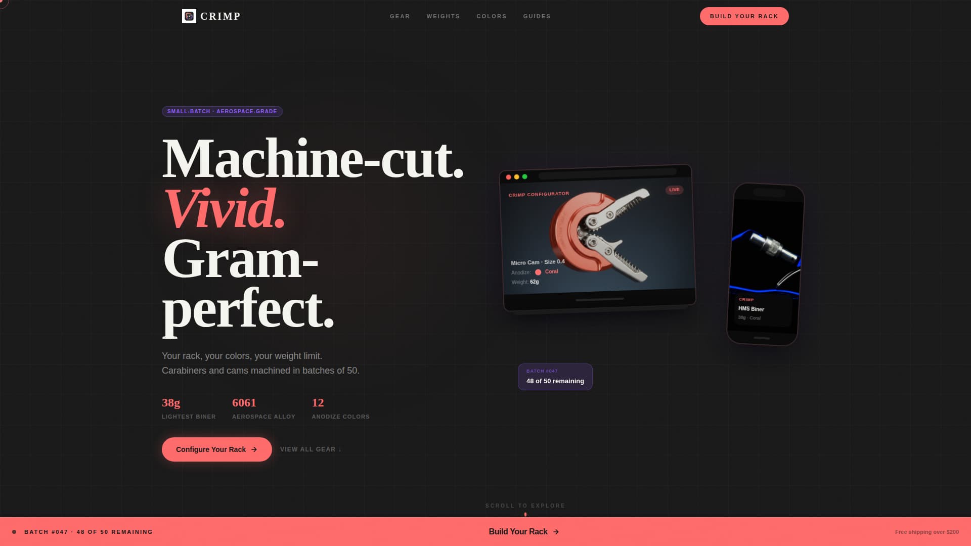 Crimp - Precision Climbing Landing Page Template