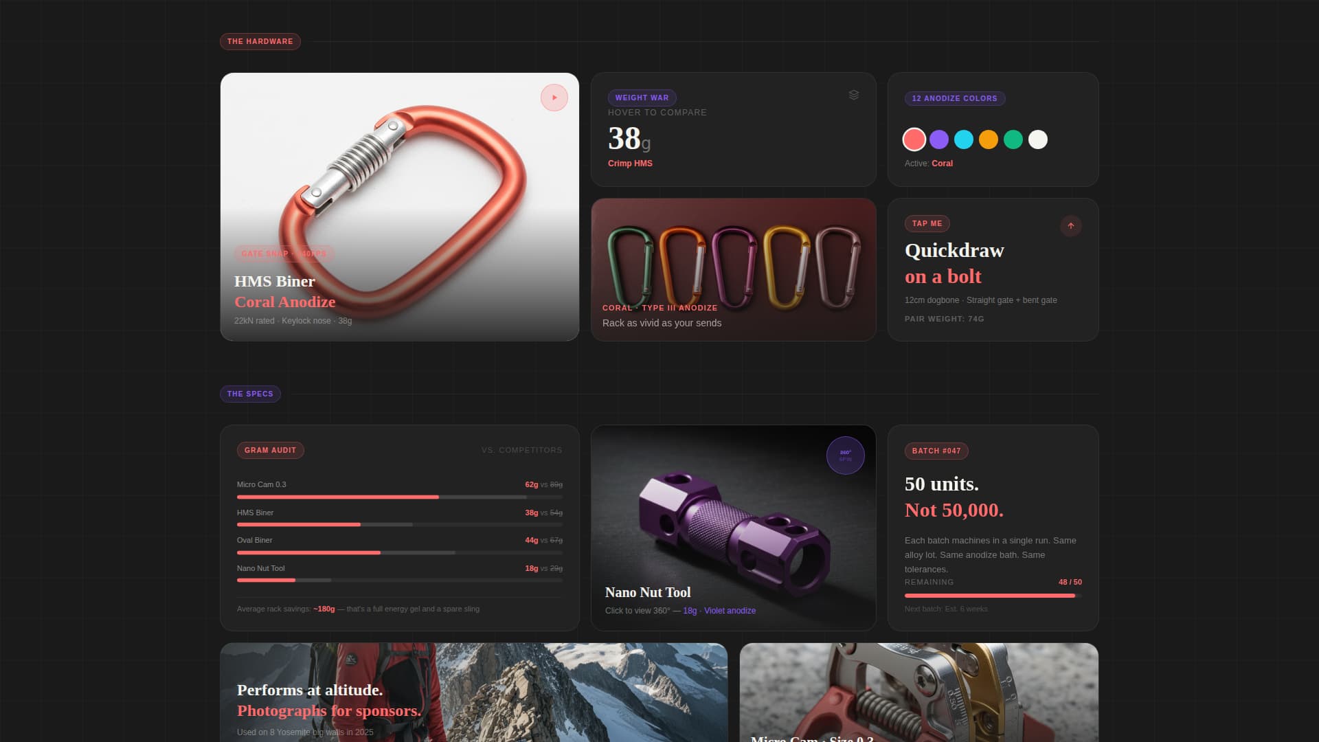 Crimp - Precision Climbing Landing Page Template