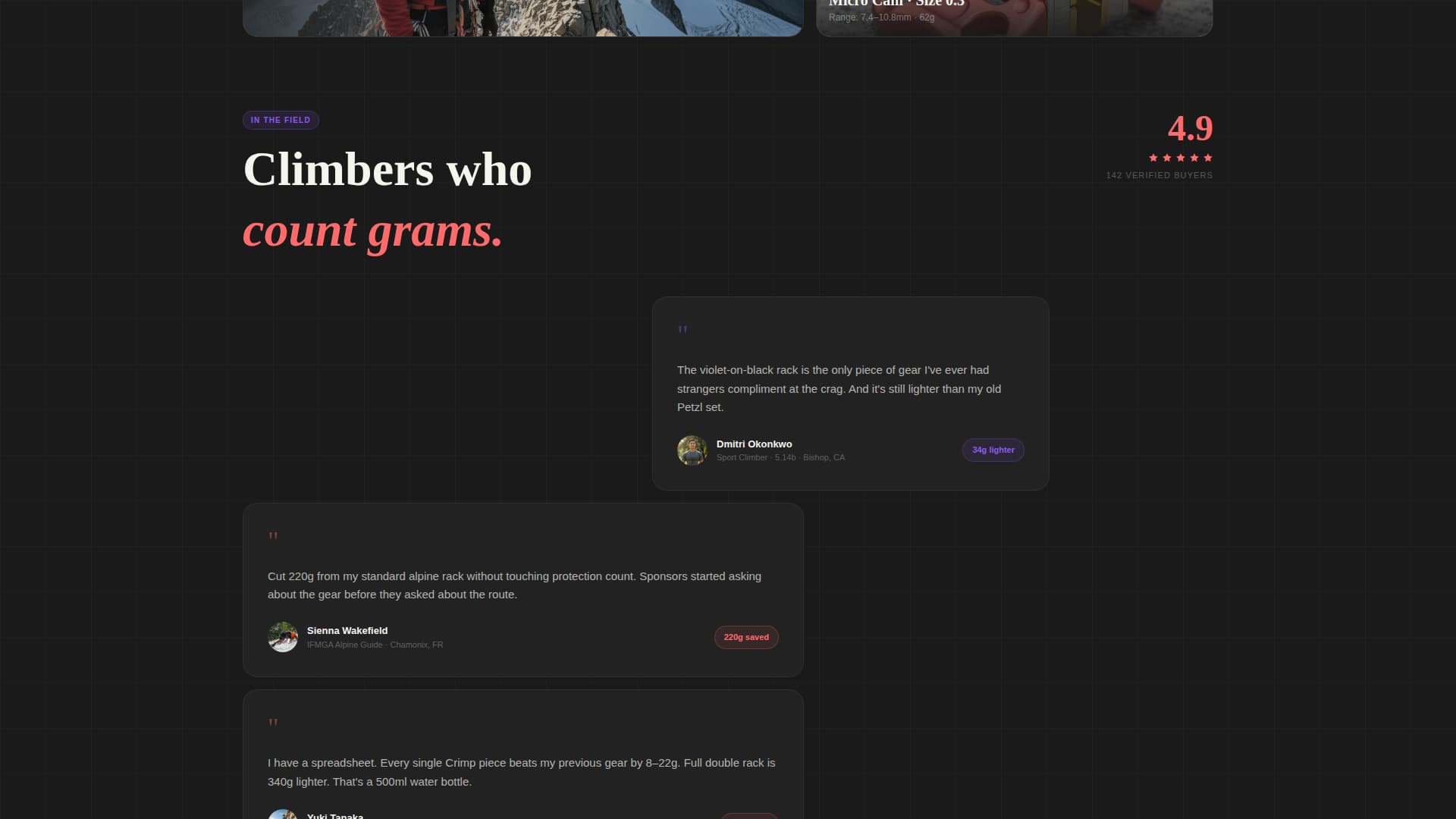 Crimp - Precision Climbing Landing Page Template