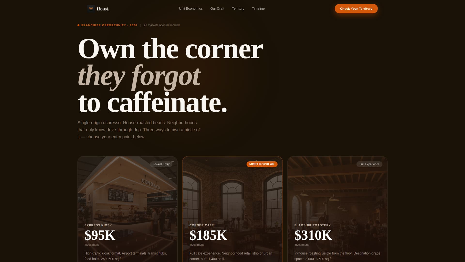 Roast - Premium Coffeefranchise Landing Page Template