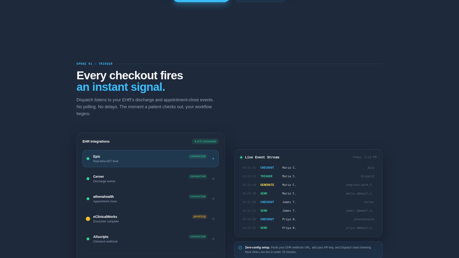 Dispatch - Automated Healthcare Landing Page Template