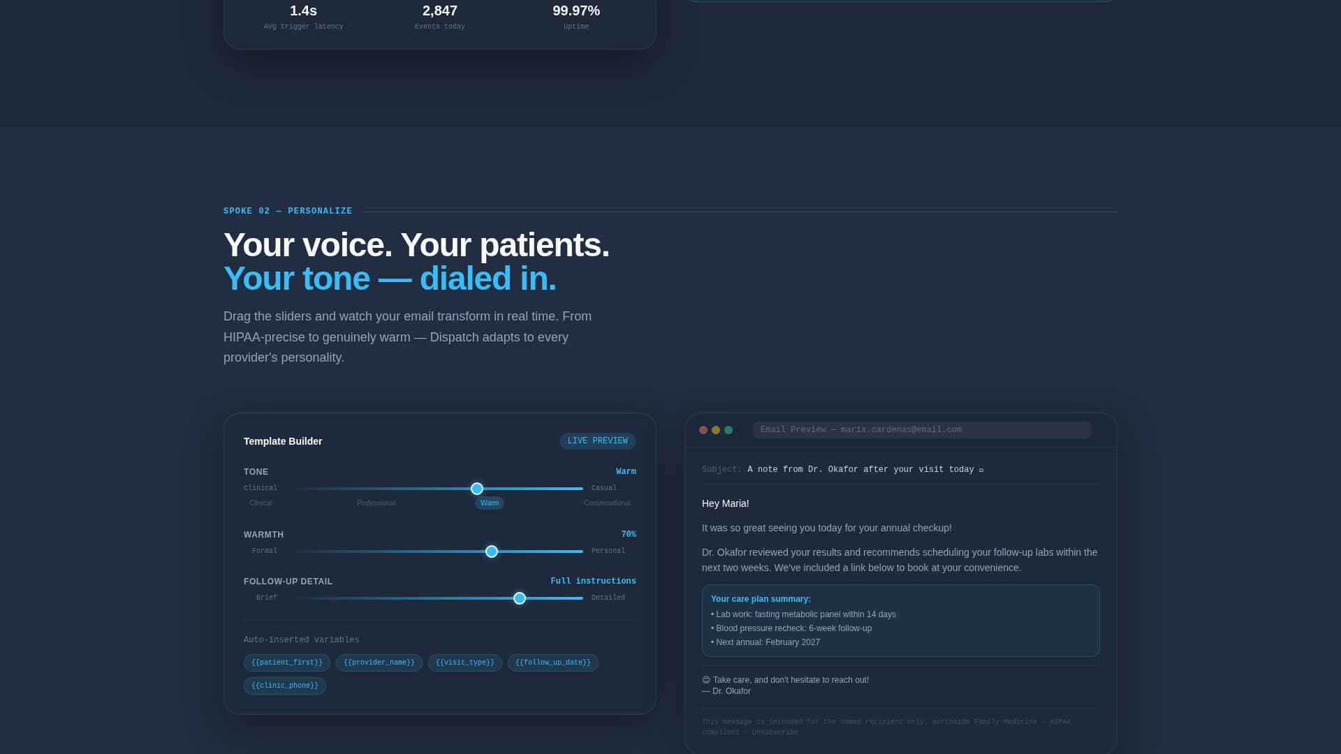 Dispatch - Automated Healthcare Landing Page Template