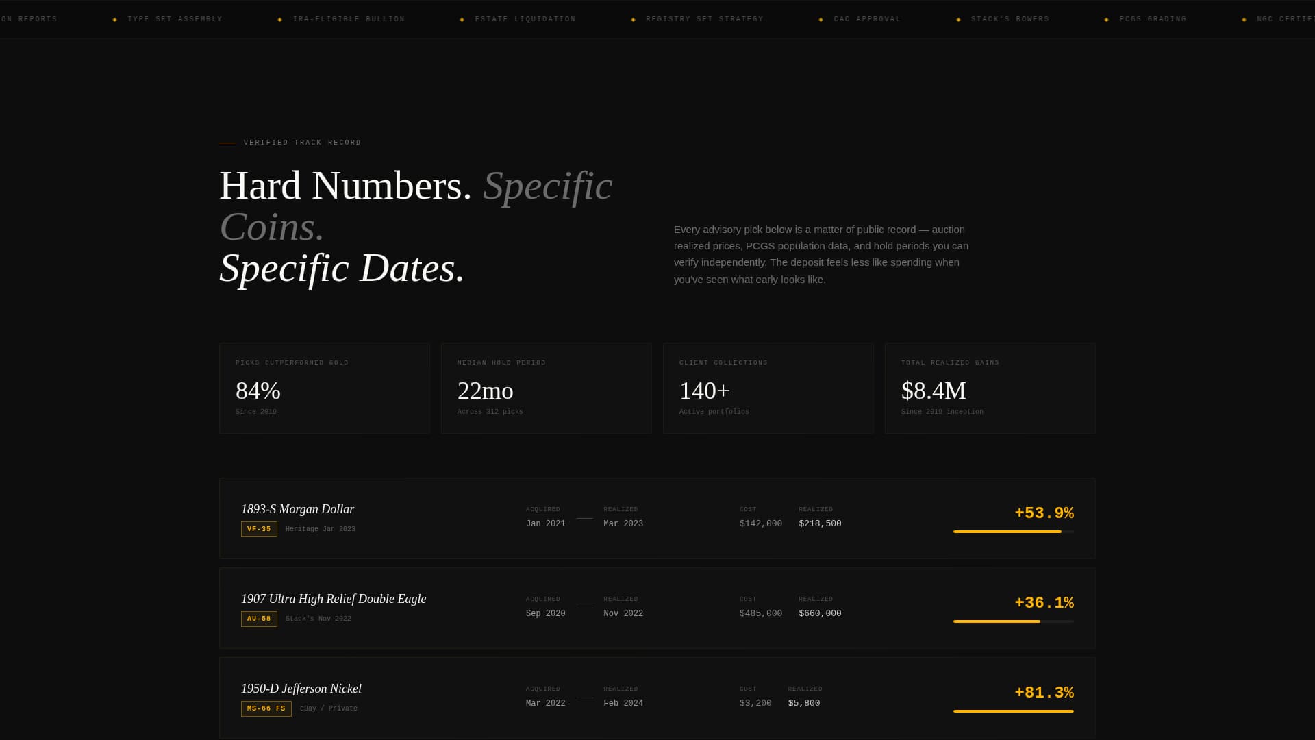 Mint - Rare Numismatics Landing Page Template