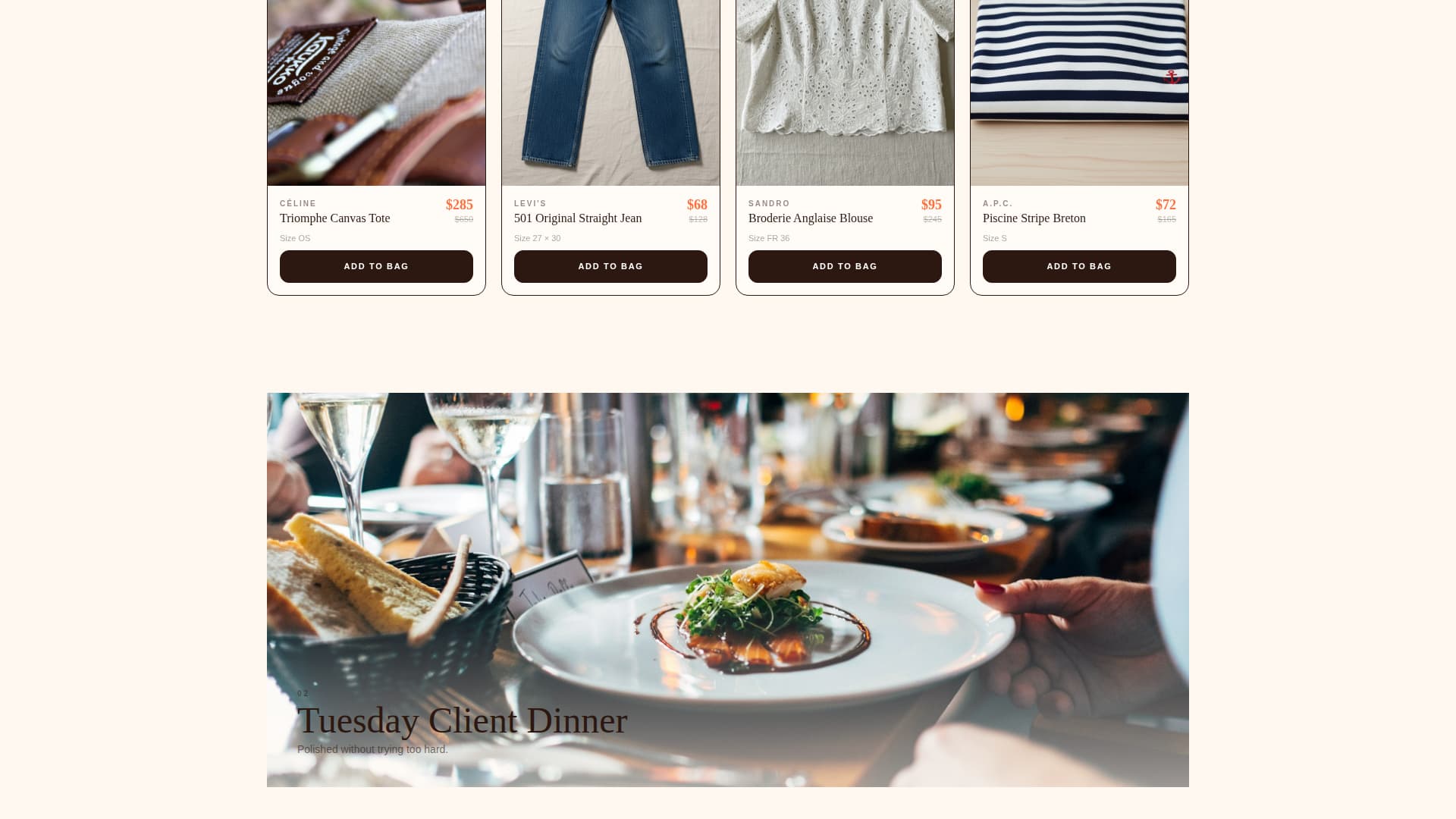 Consign - Curated Vintage Landing Page Template