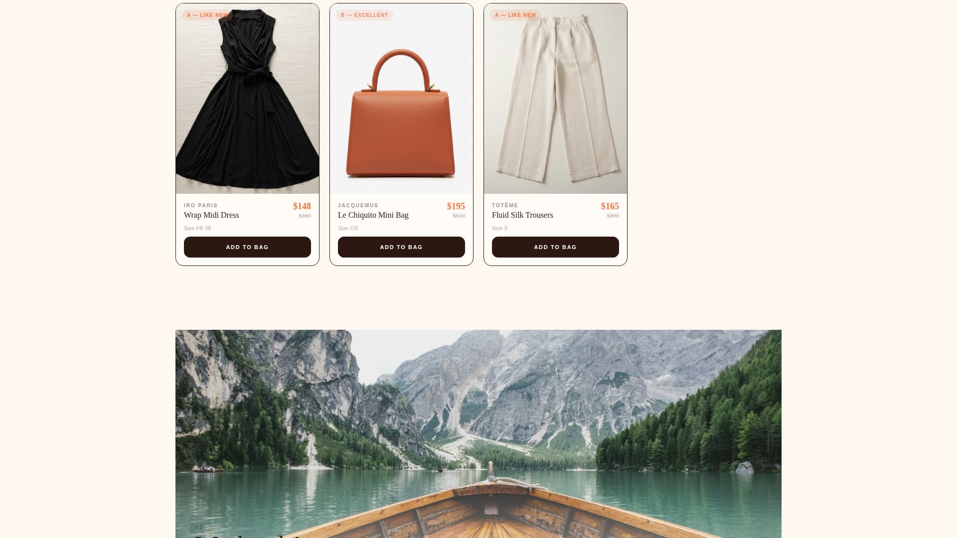 Consign - Curated Vintage Landing Page Template
