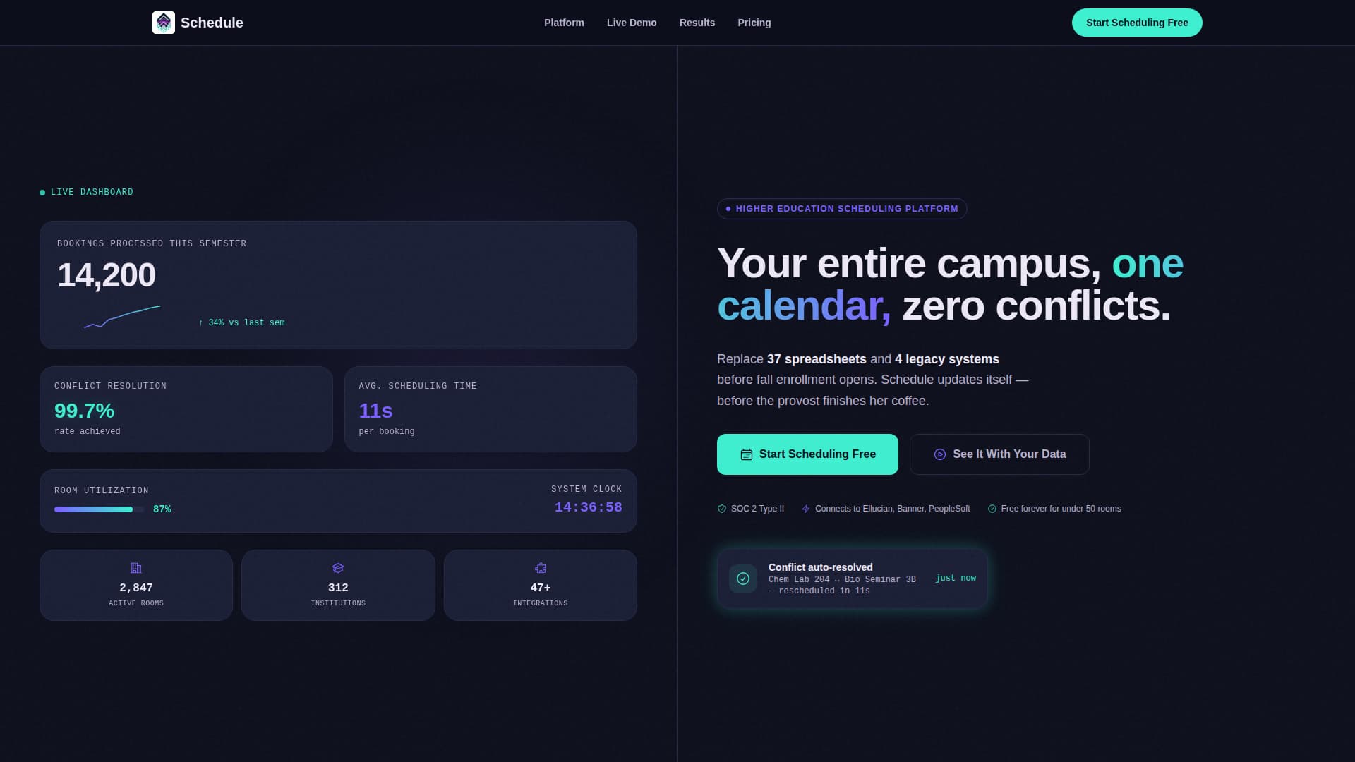 Higher Education Digital Presence Booking Website Template