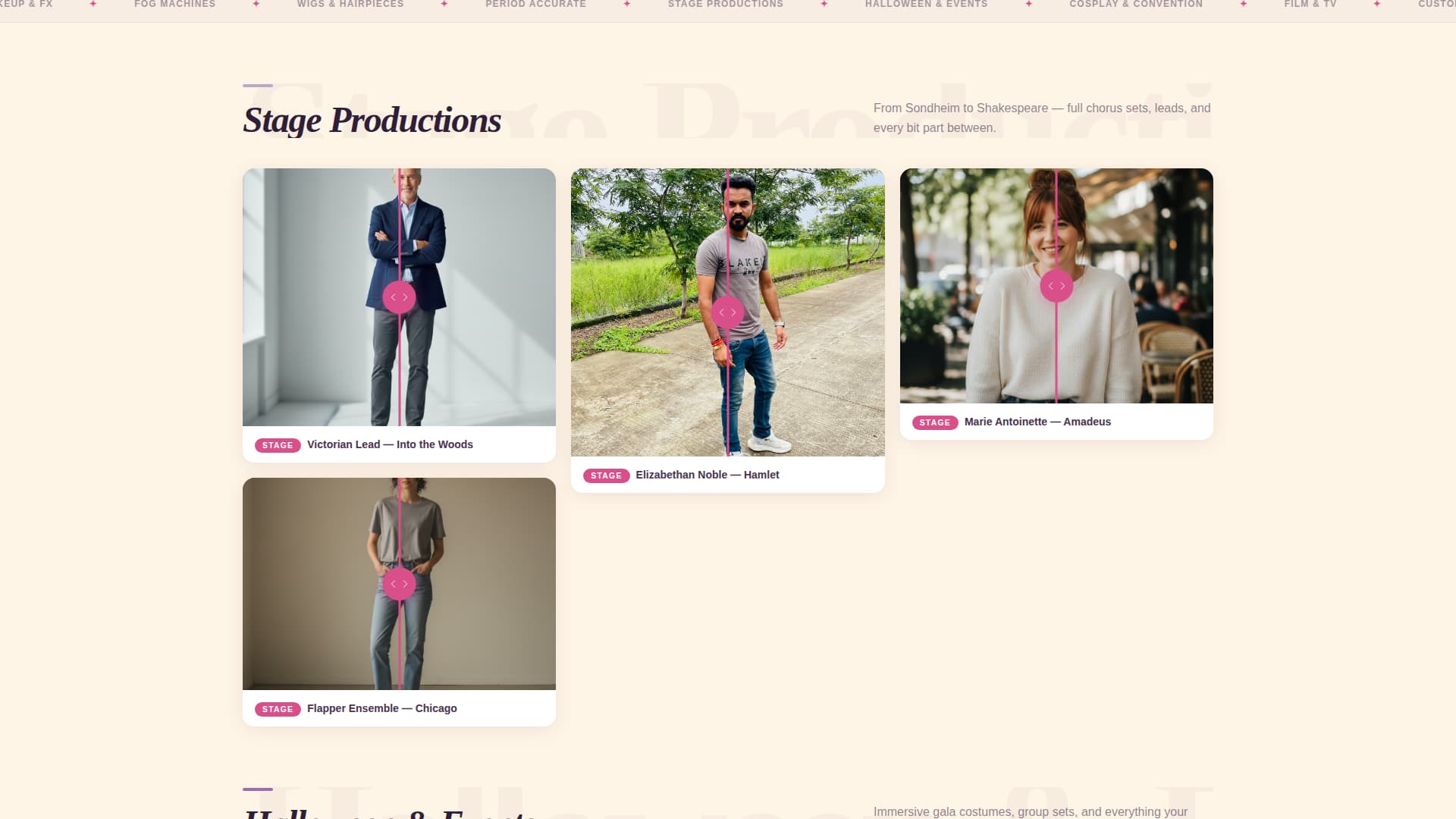 Curtain - Theatrical Costume Landing Page Template