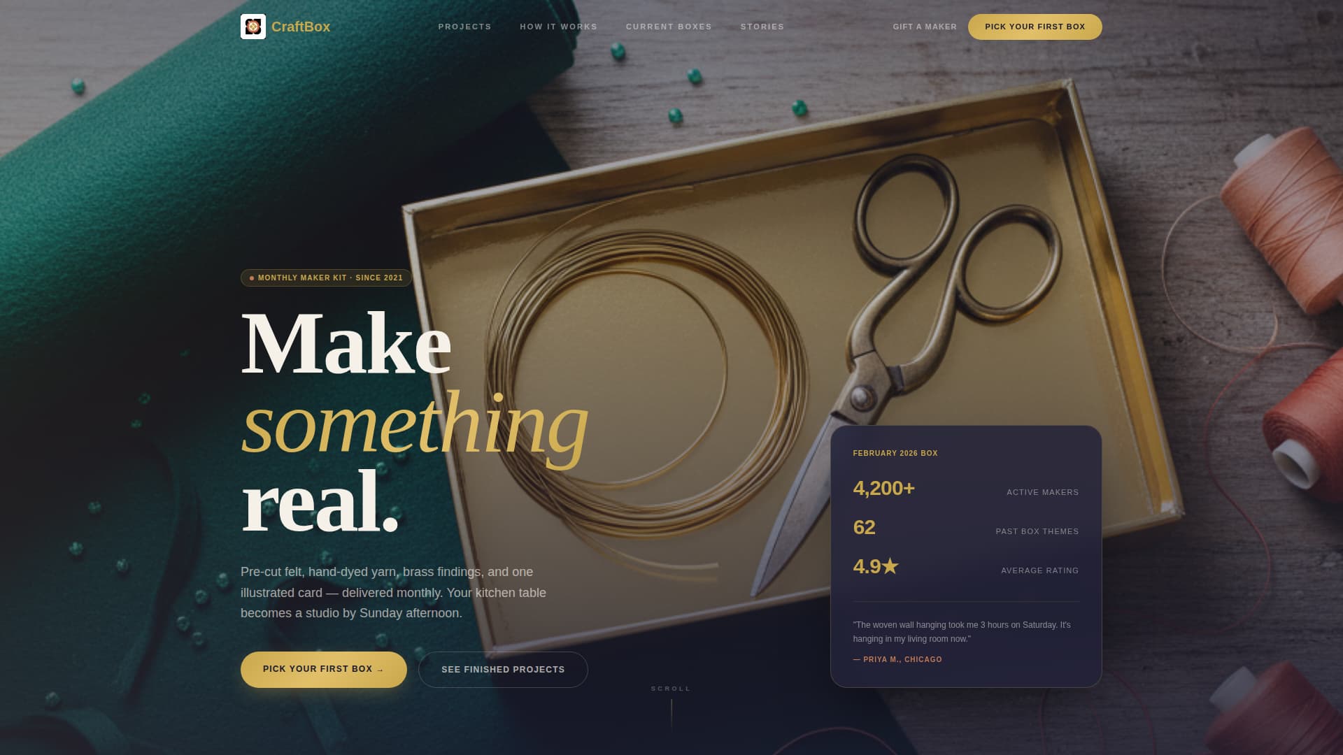 Craftbox - Irresistible Maker Landing Page Template