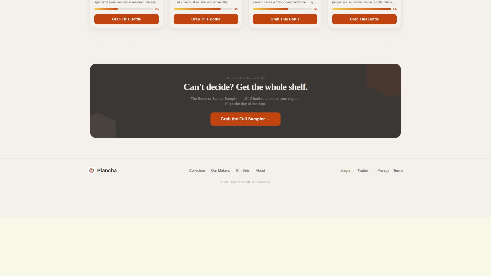 Plancha - Fiery Artisan Landing Page Template