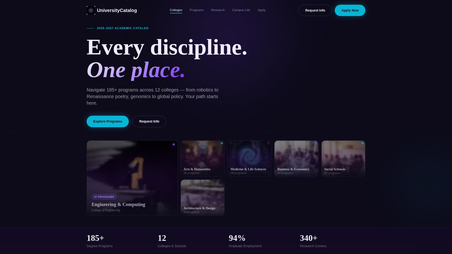 Higher Education Digital Presence Professional Website Template