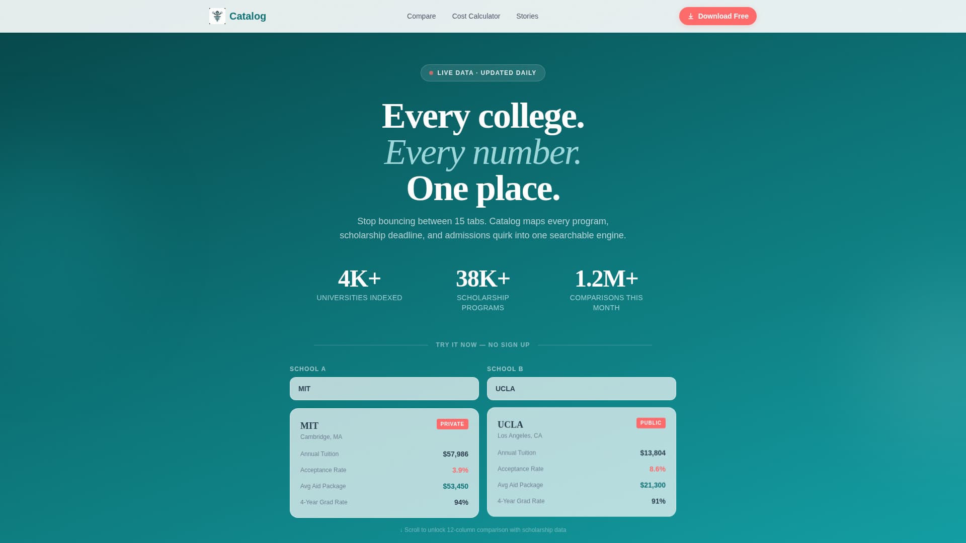 Catalog - Powerful Higher Education Landing Page Template