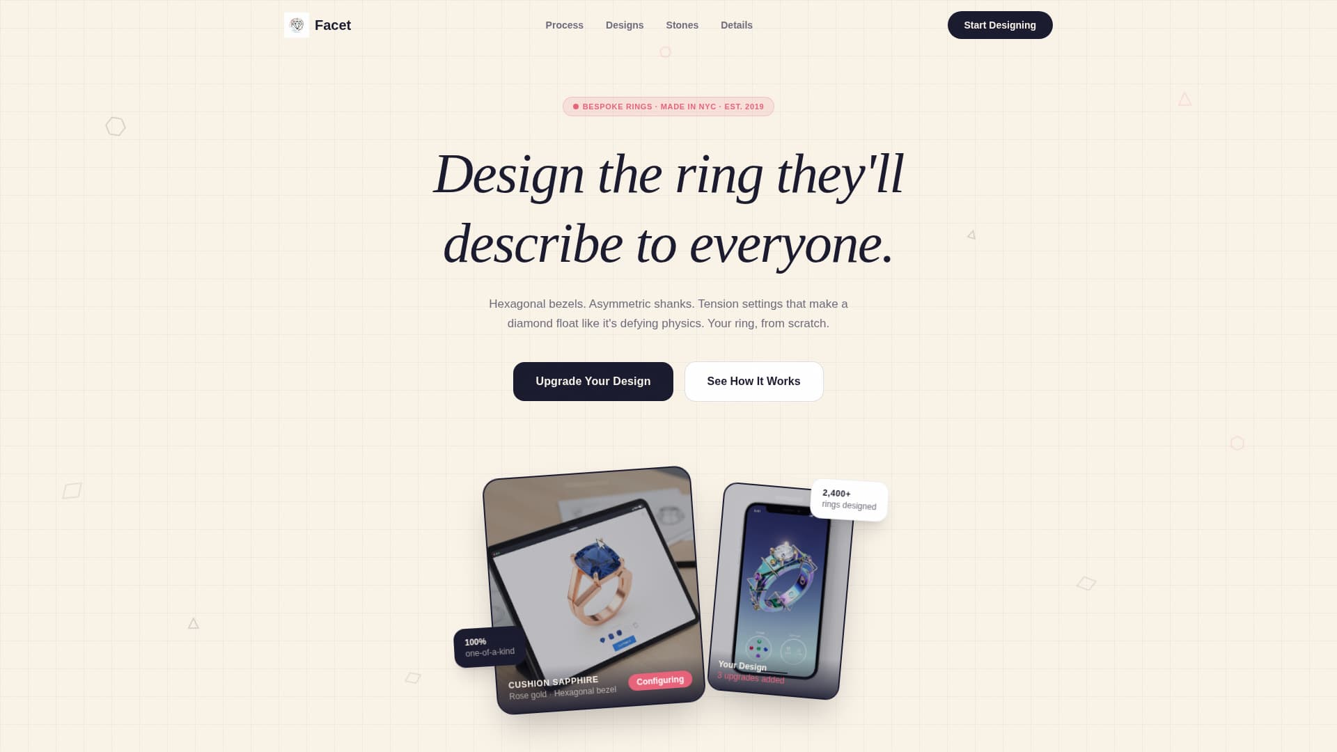 Facet - Stunning Jewelry Landing Page Template
