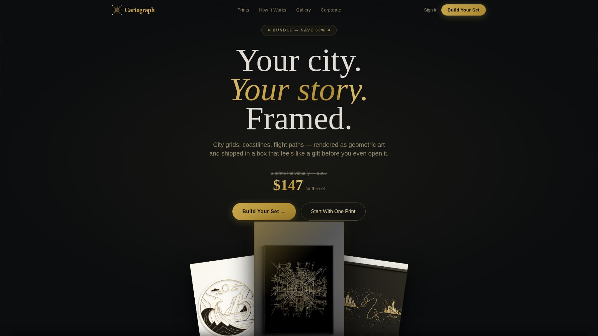 Cartograph - Gilded Artisan Landing Page Template
