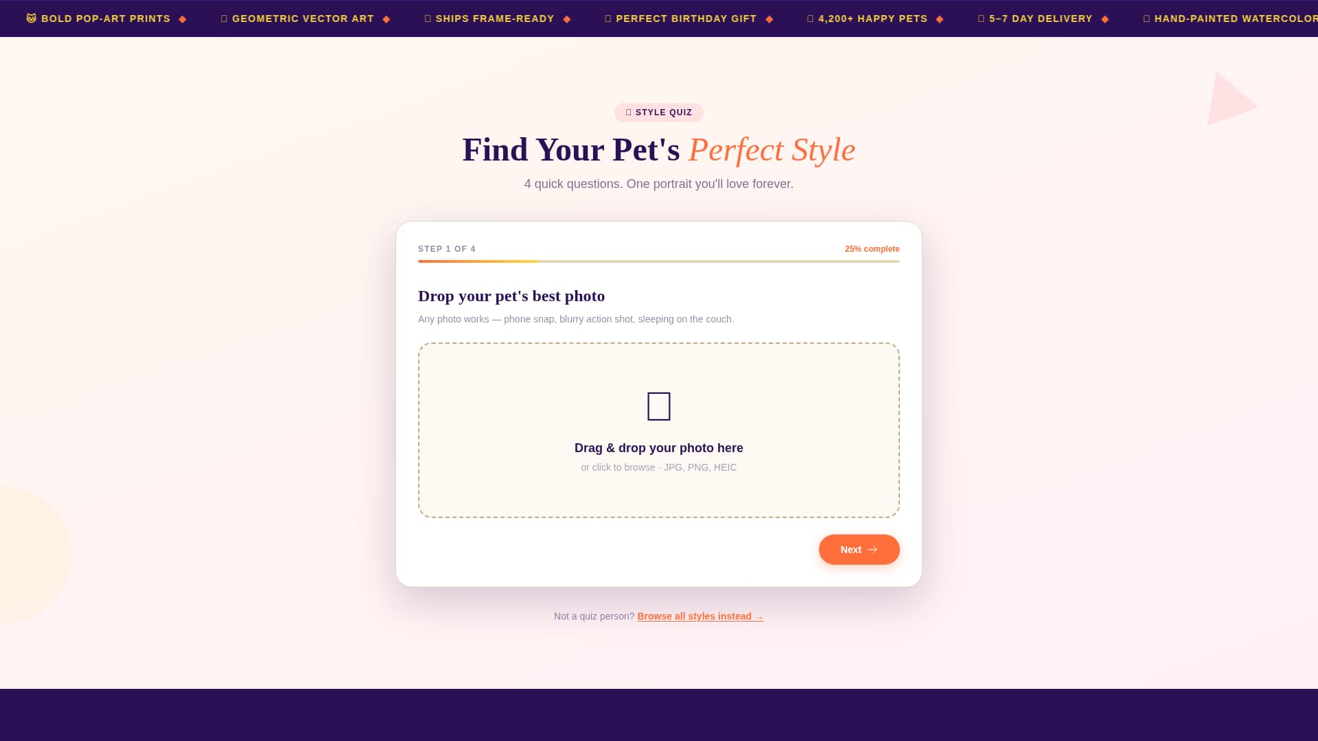 Pawprint - Playful Petportrait Landing Page Template