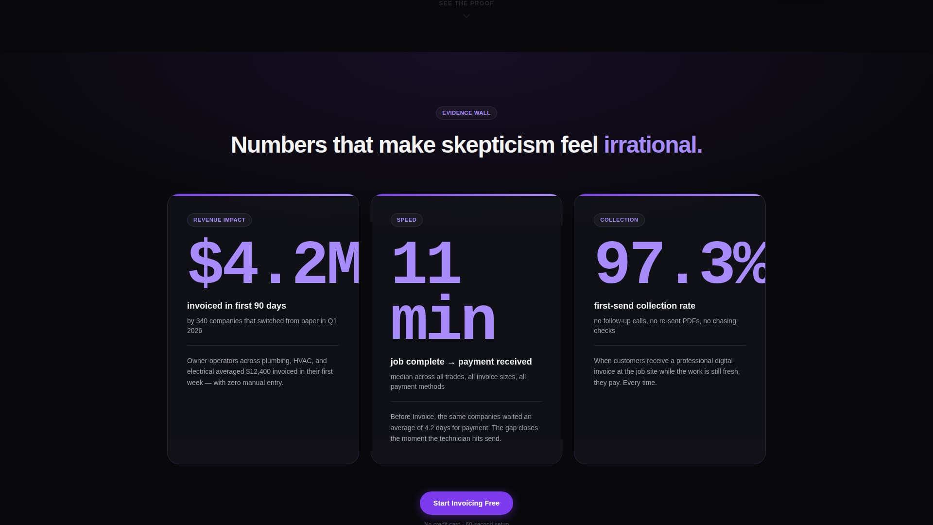 Fieldwork - Powerful Invoicing Landing Page Template