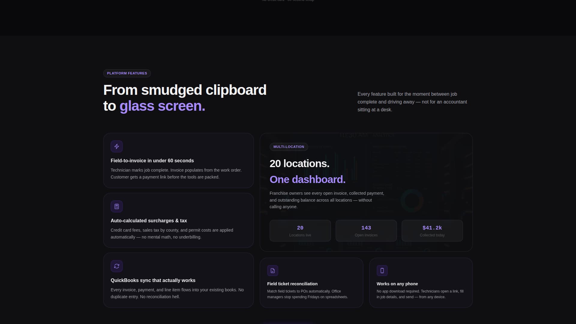 Fieldwork - Powerful Invoicing Landing Page Template