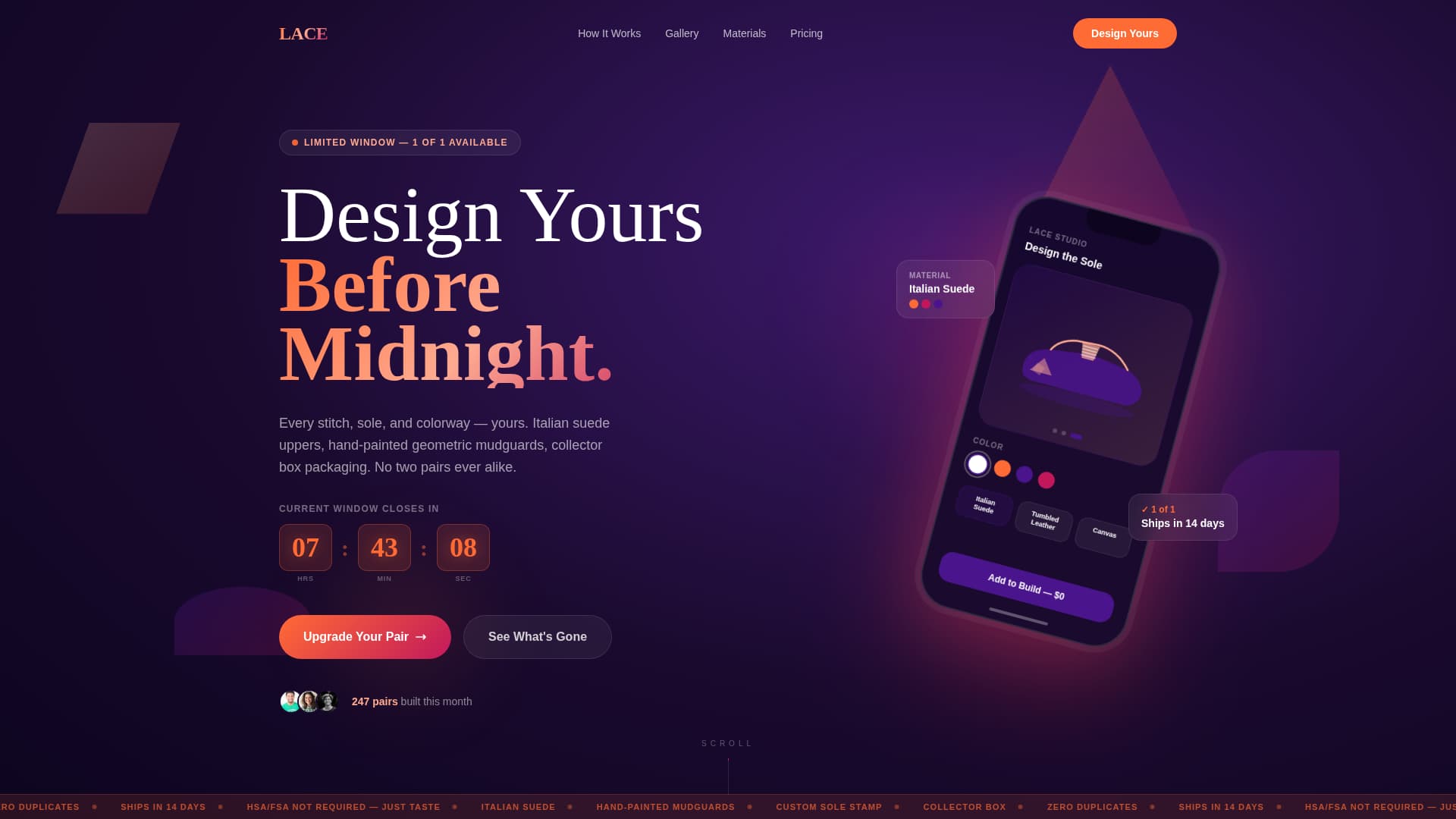 Lace - Playful Customsneakers Landing Page Template