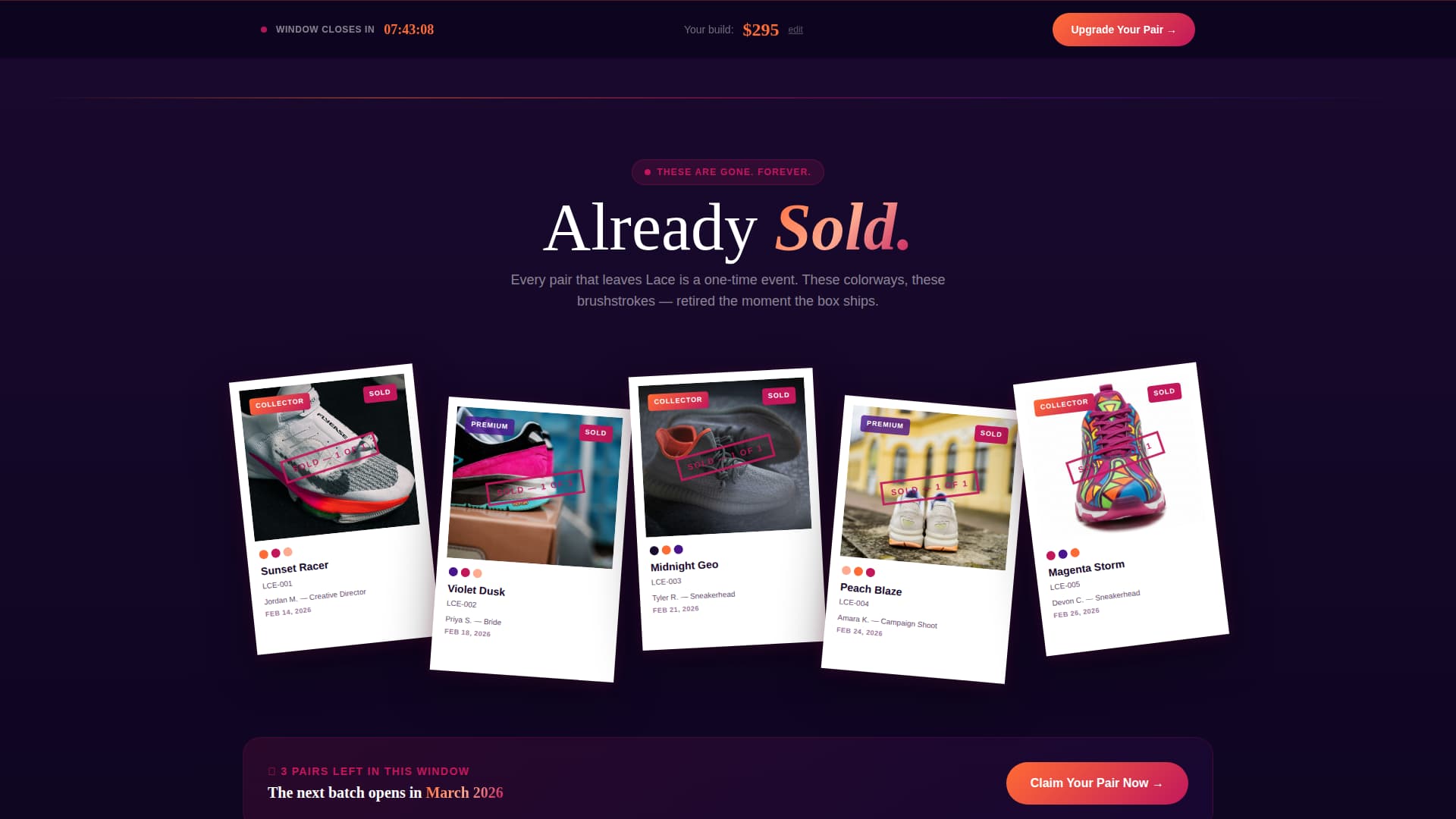 Lace - Playful Customsneakers Landing Page Template