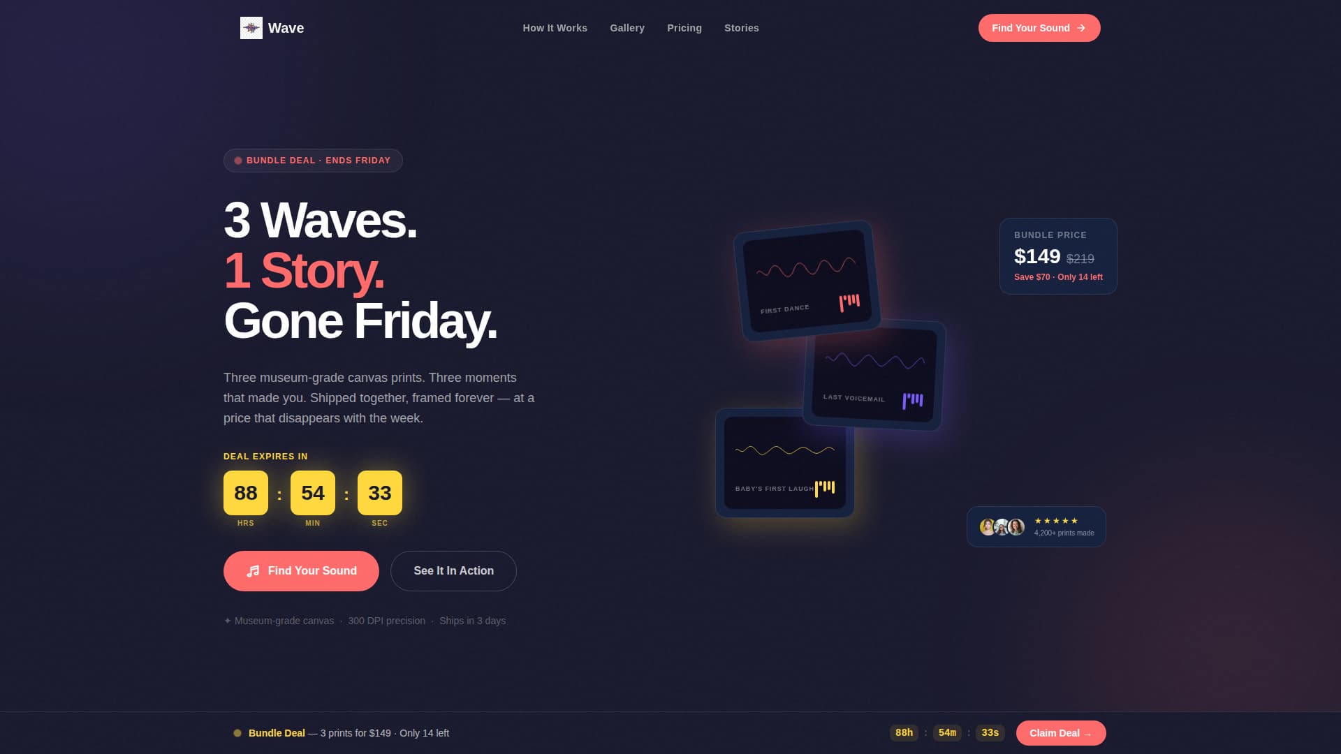 Wave - Stunning Soundwave Landing Page Template