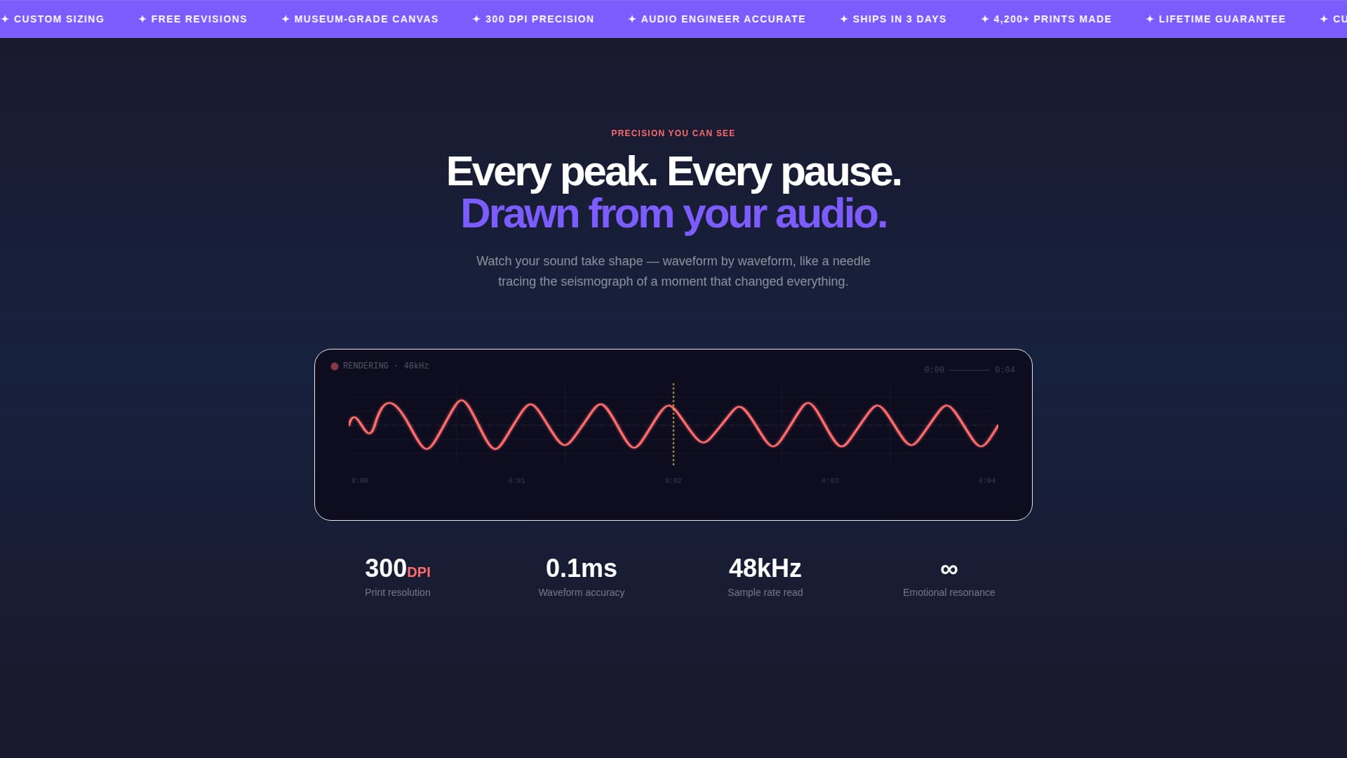 Wave - Stunning Soundwave Landing Page Template