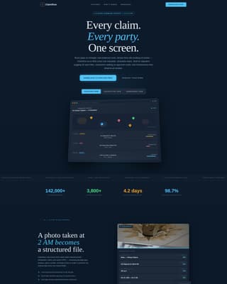 Claimflow - Powerful Claims Management Landing Page Template