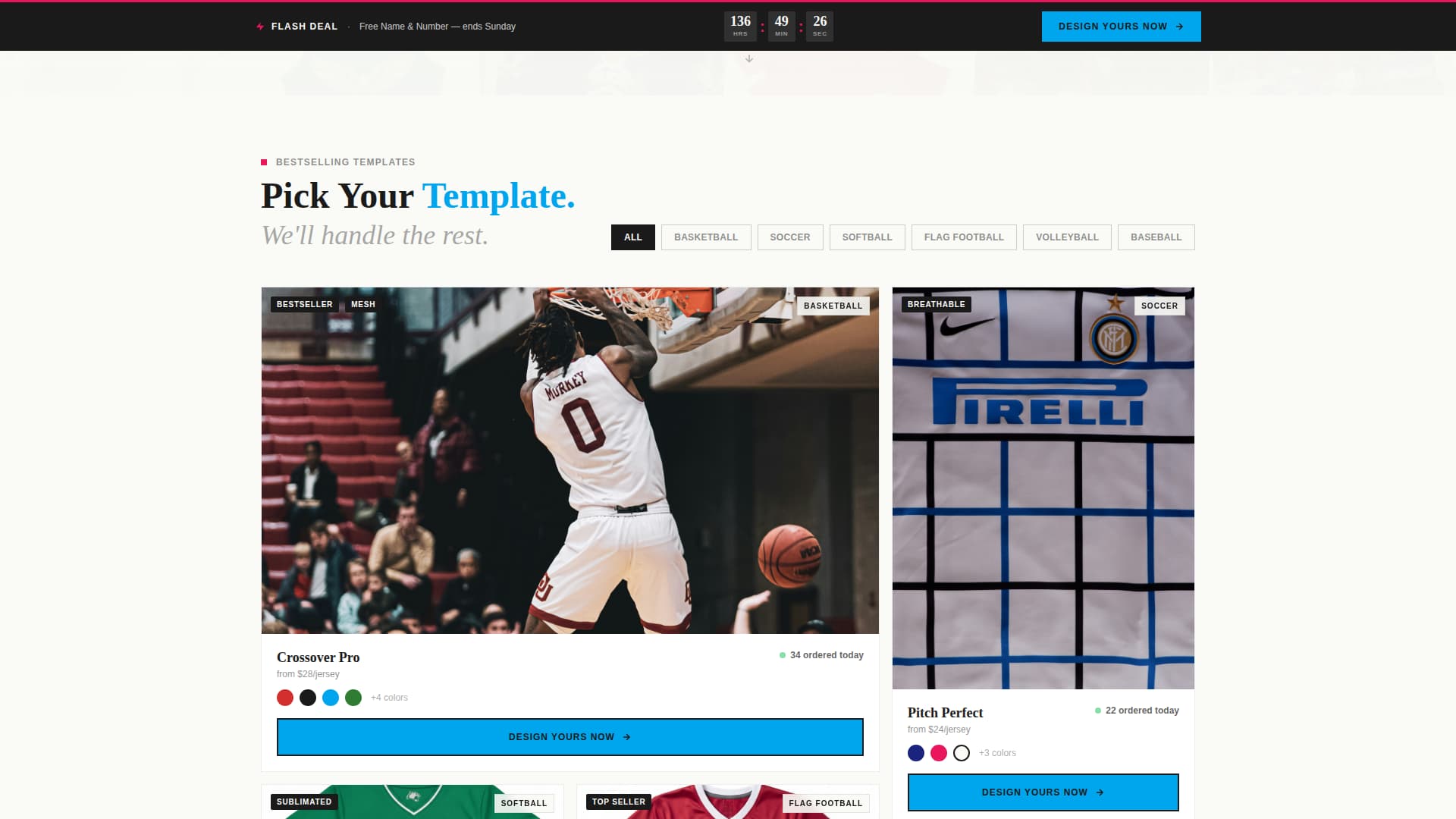 Jerseypress - Bold Sportswear Landing Page Template