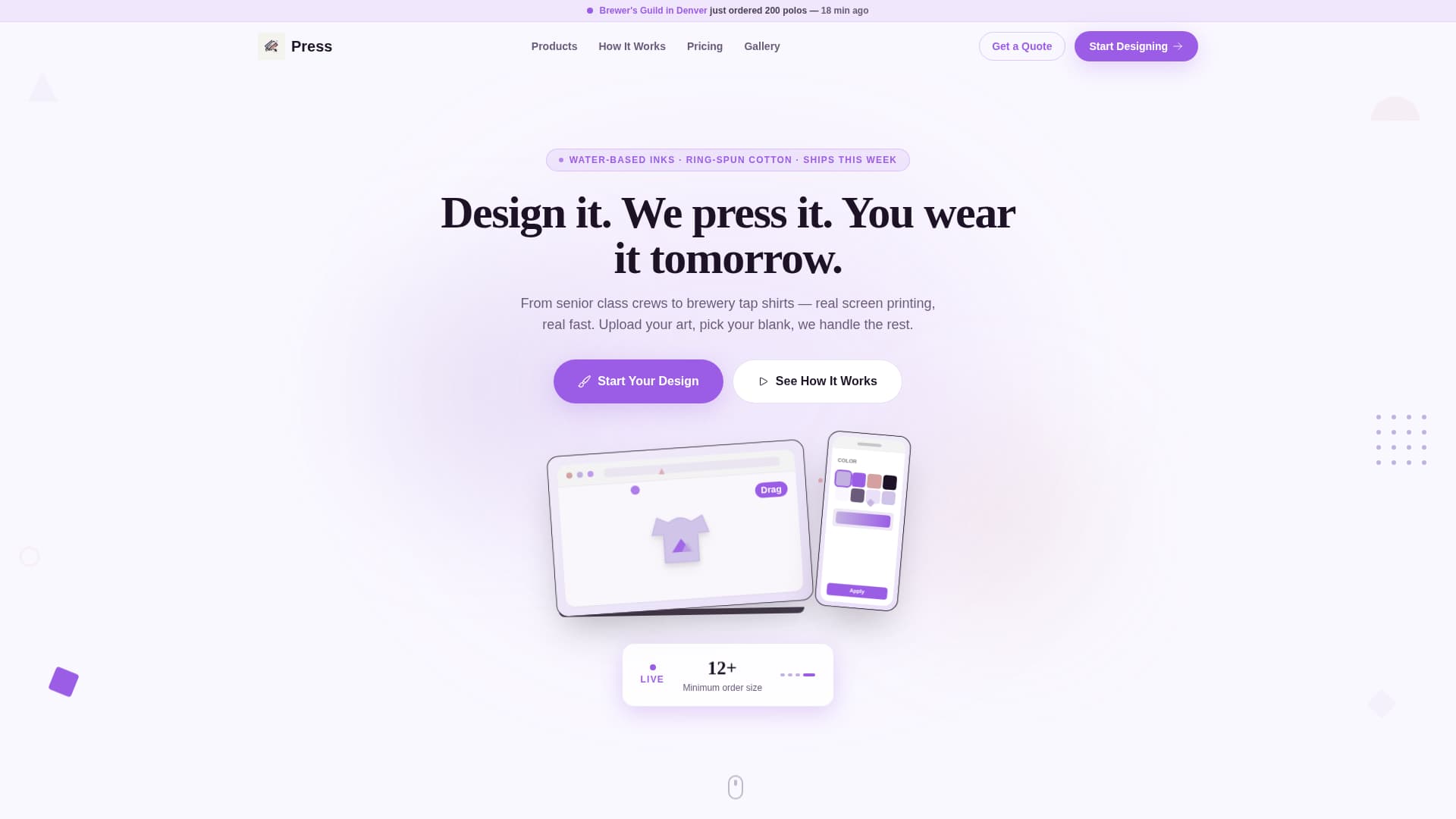 Press - Fresh Customprinting Landing Page Template