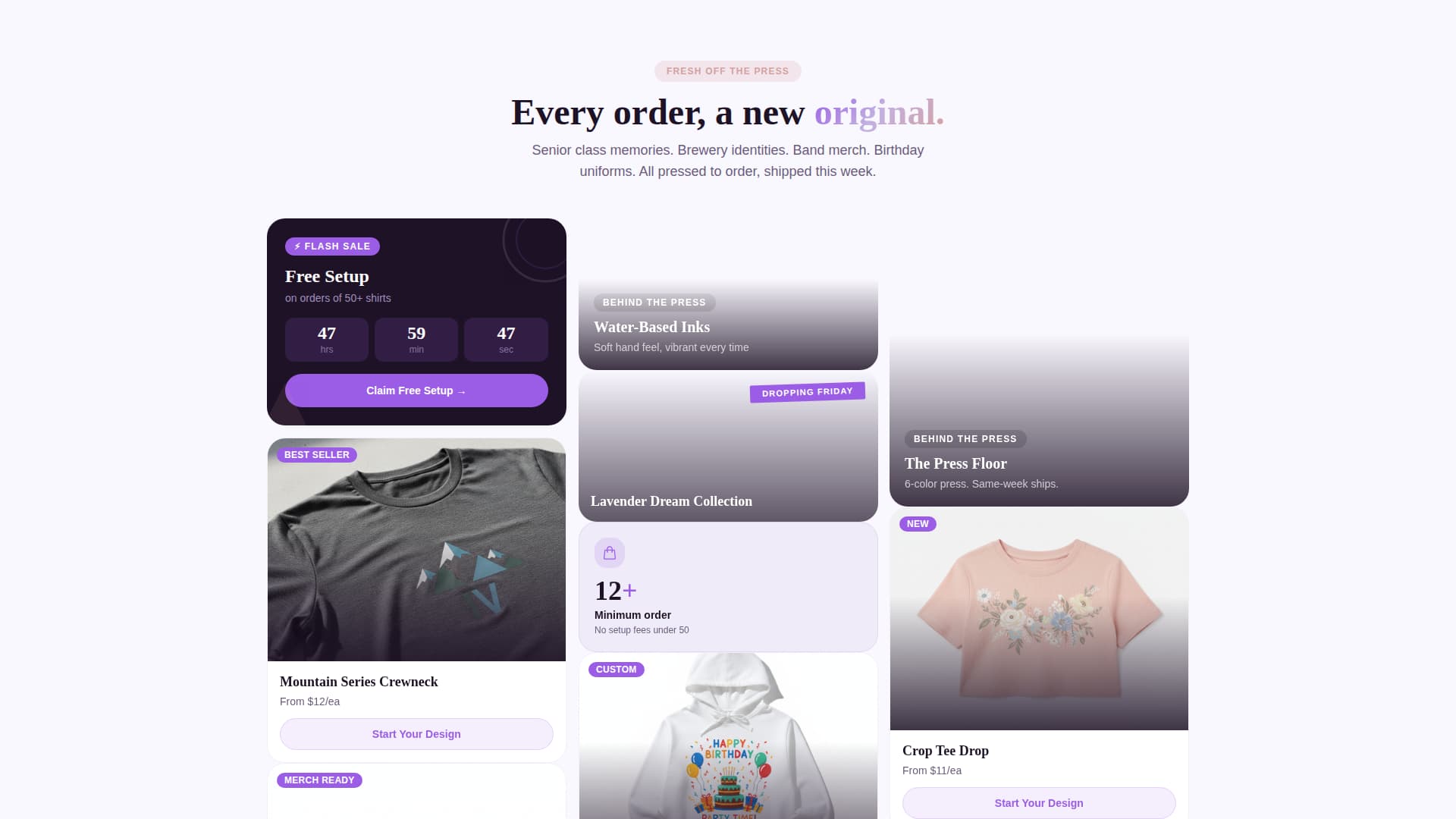 Press - Fresh Customprinting Landing Page Template