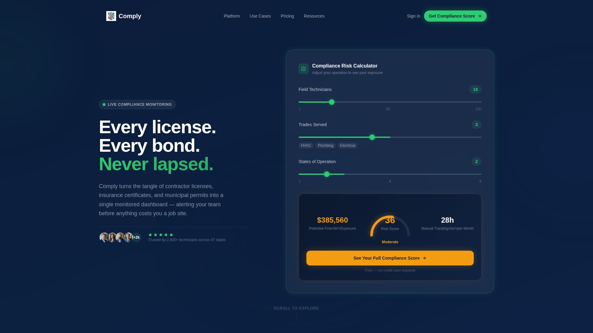 Fortify — Compliance Management Landing Page Template