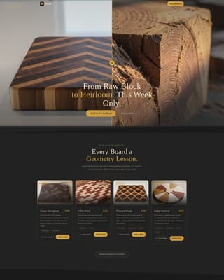 Carve - Heirloom Kitchenware Landing Page Template