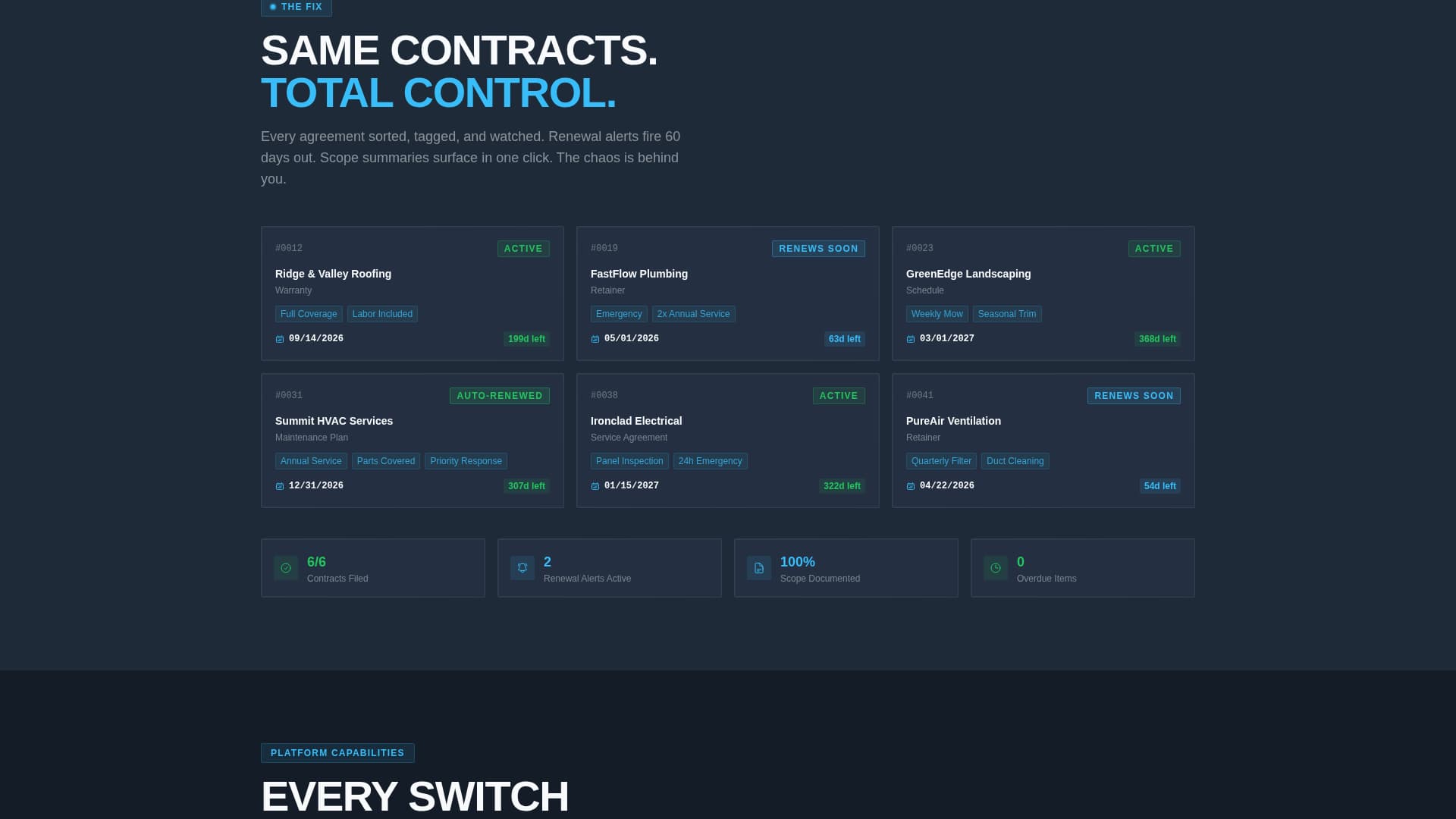 ContractCommand - Powerful Home Services Landing Page Template