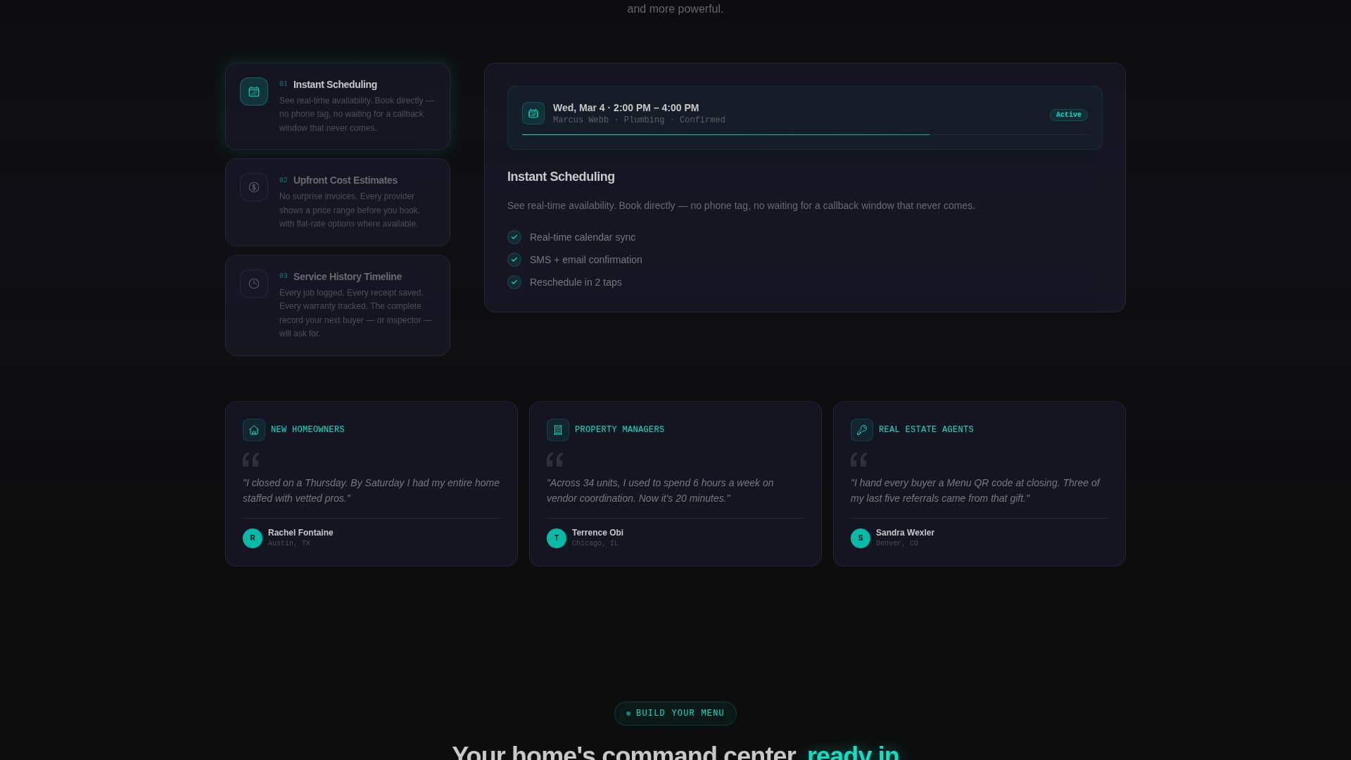 Menu - Powerful Homeservices Landing Page Template