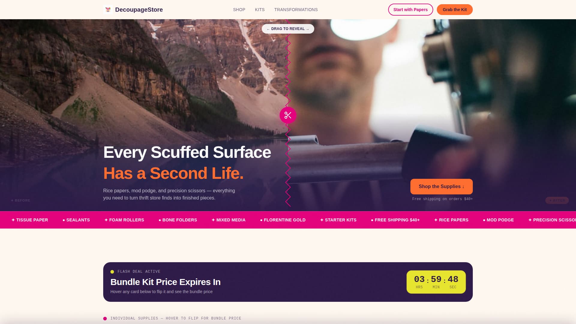 Decoupage - Vibrant Craft Landing Page Template