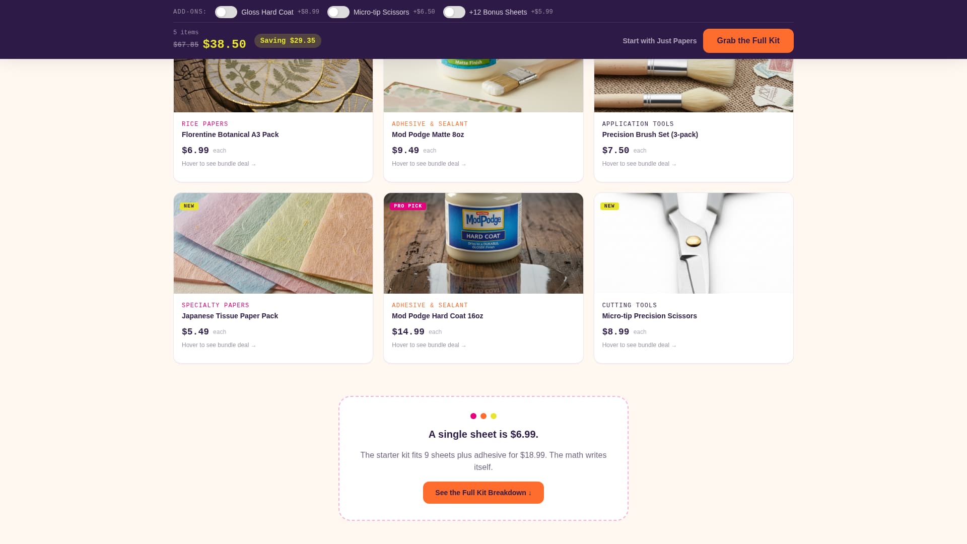 Decoupage - Vibrant Craft Landing Page Template