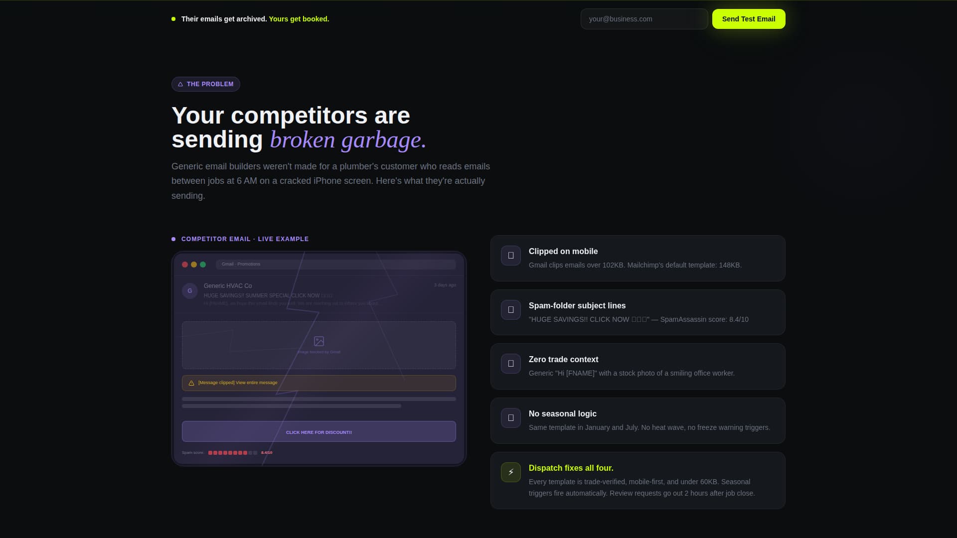 Dispatch - Results-Driven Email Marketing Landing Page Template