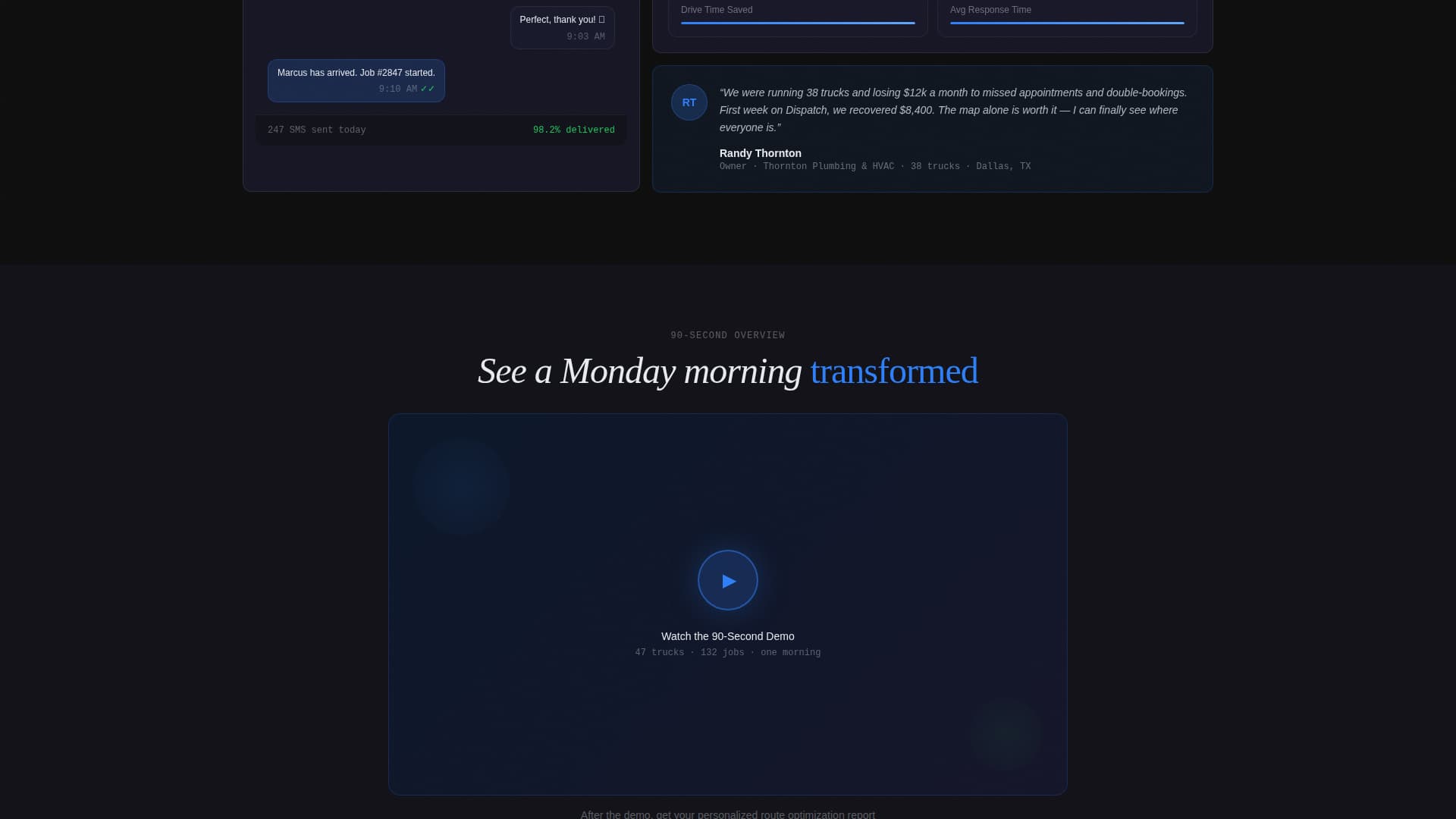 Dispatch — Field Service Landing Page Template