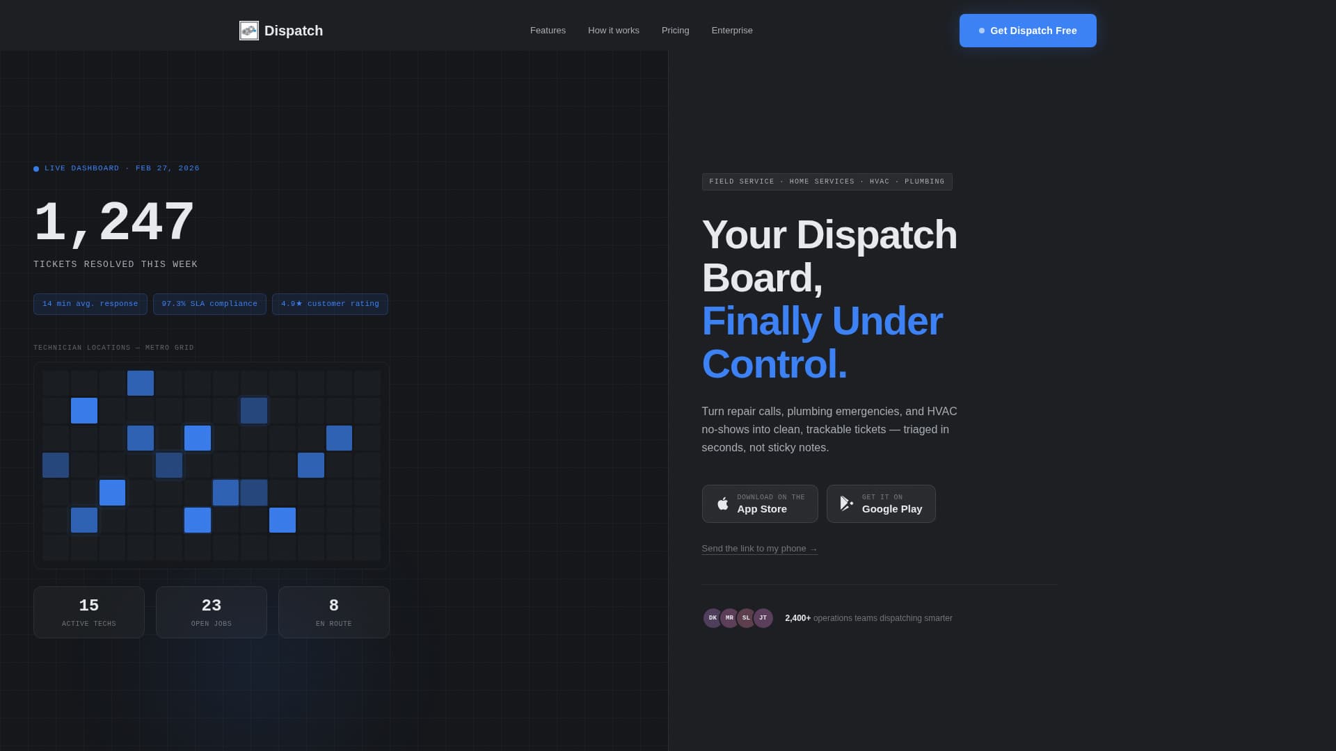 Dispatch — Home Services Landing Page Template